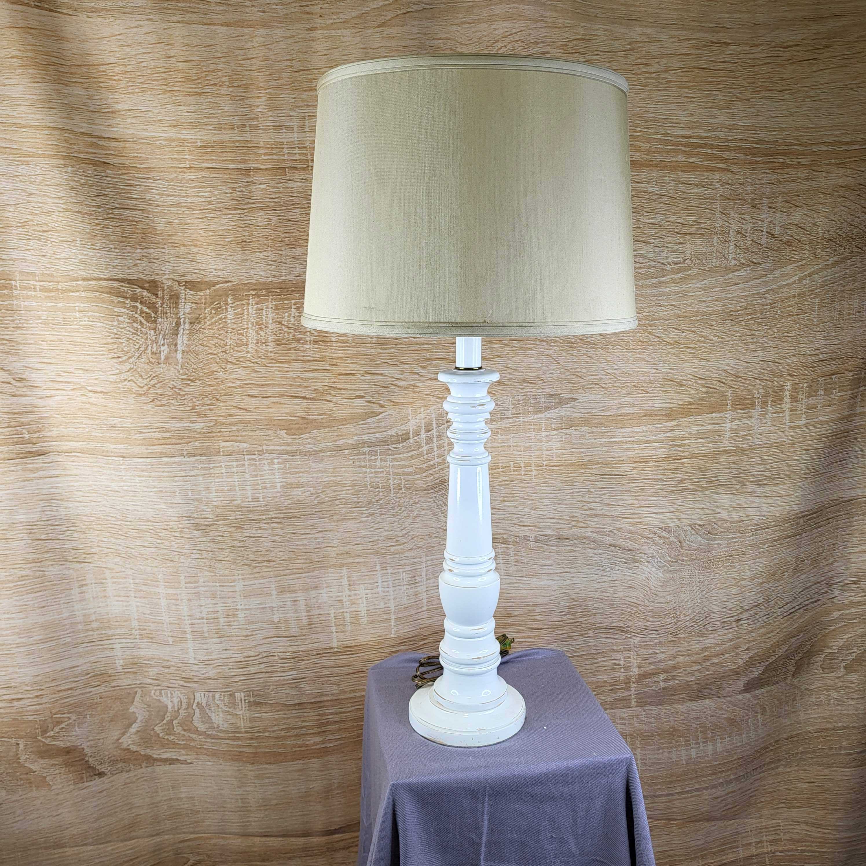Natural Light Company White Wood with Shade Table Lamp