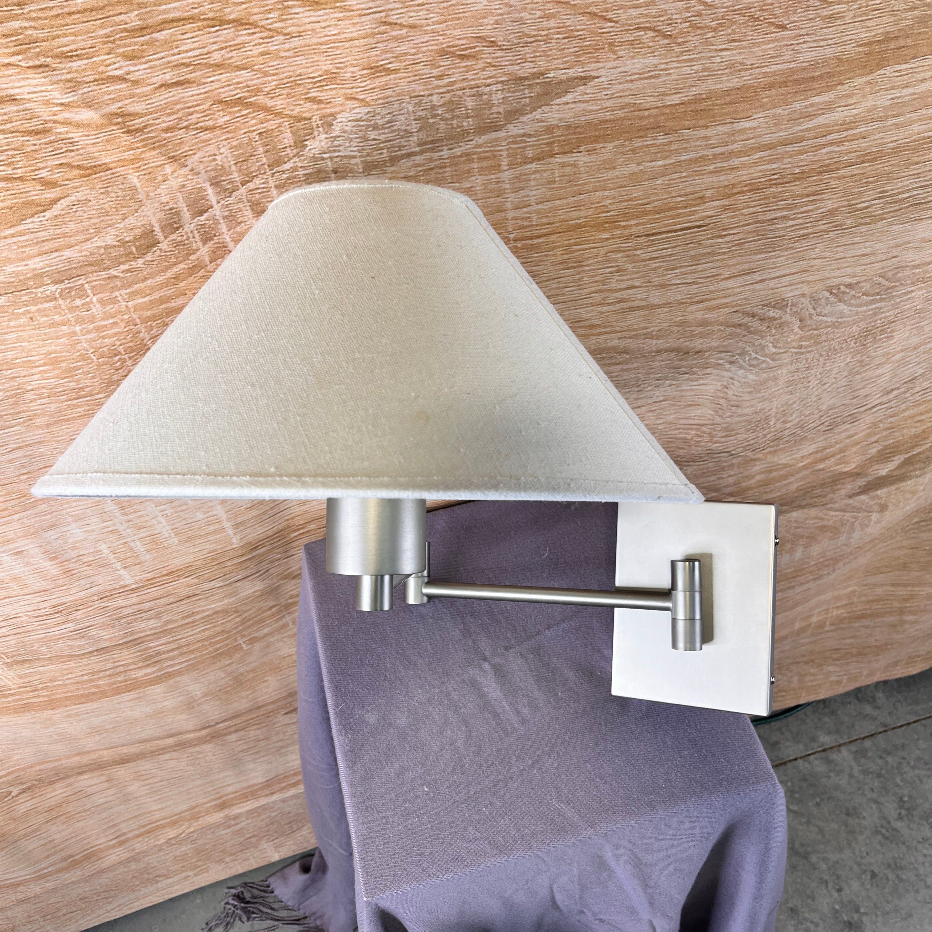 George Kovacs 1-Light Swing Arm with Glass and Linen Shade Wall Sconce