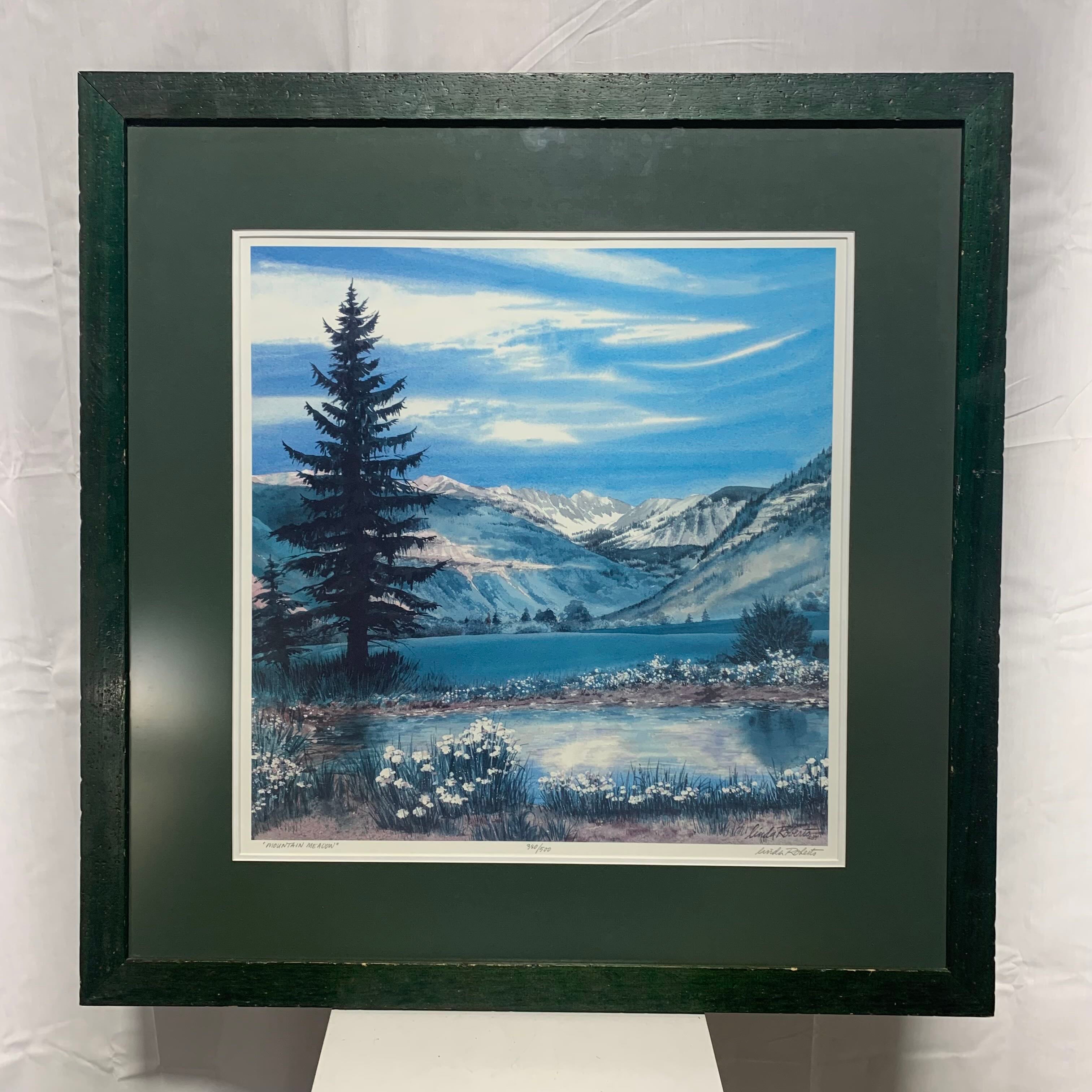 Mountain Meadow by Linda Roberts Framed Print 380/500