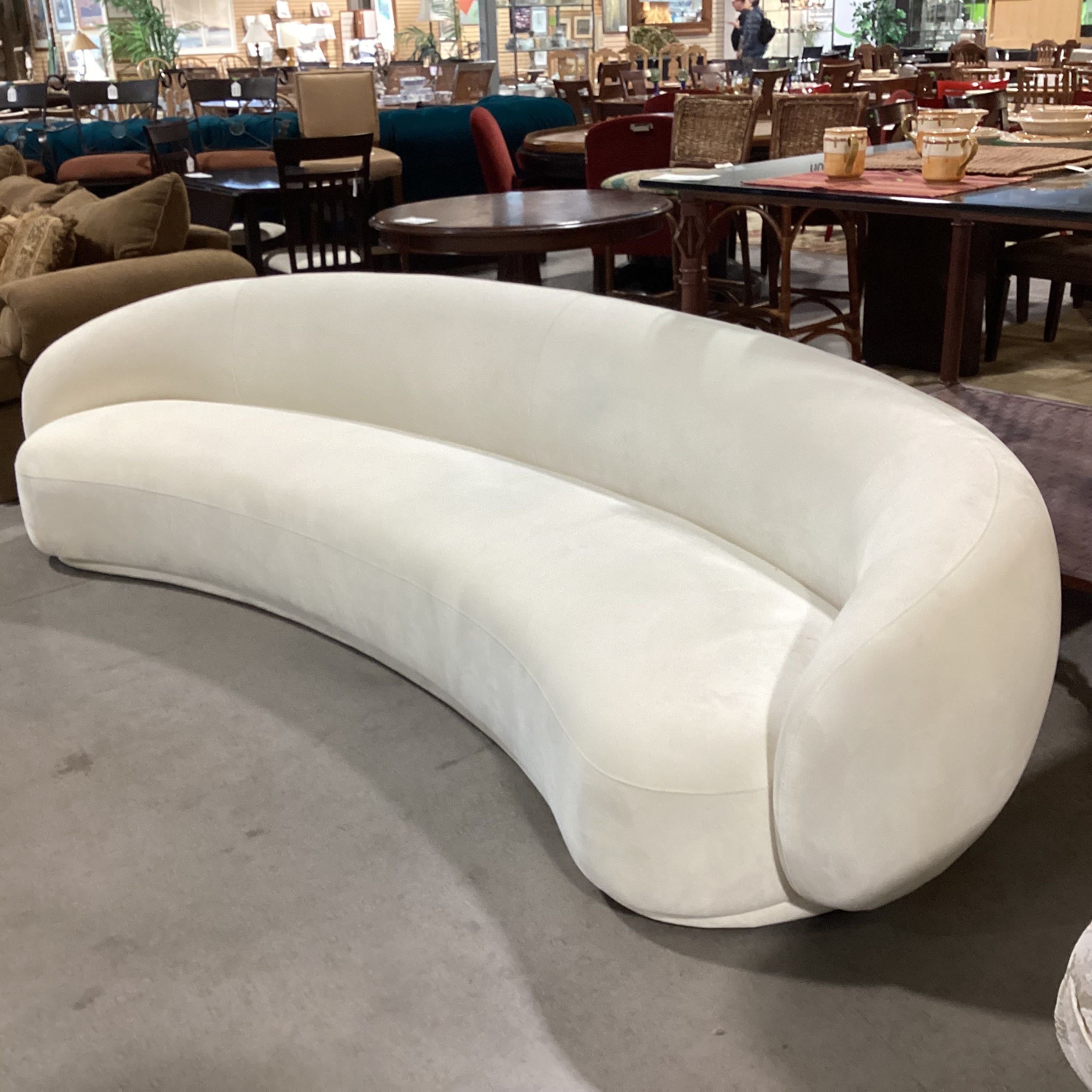 Tov Furniture Kendall Cream Velvet 120" Curved Sofa