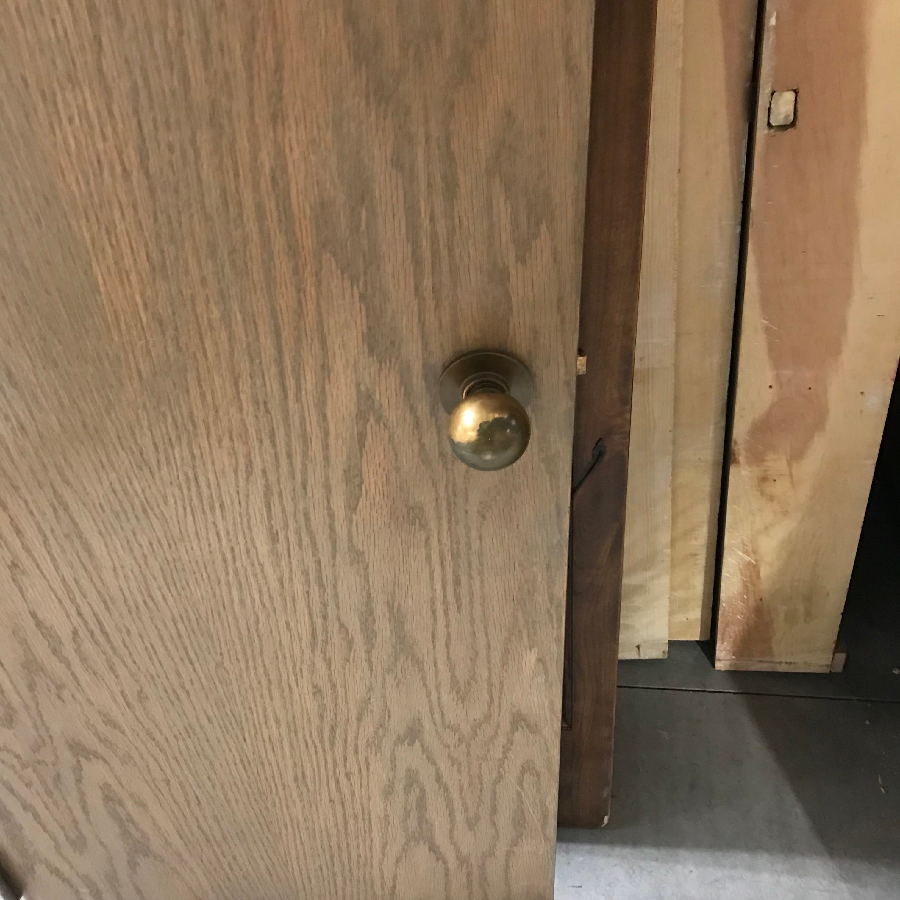 23.75"x 94.25"x 1.75" Solid Slab Brown Stained Oak Veneer Interior Door