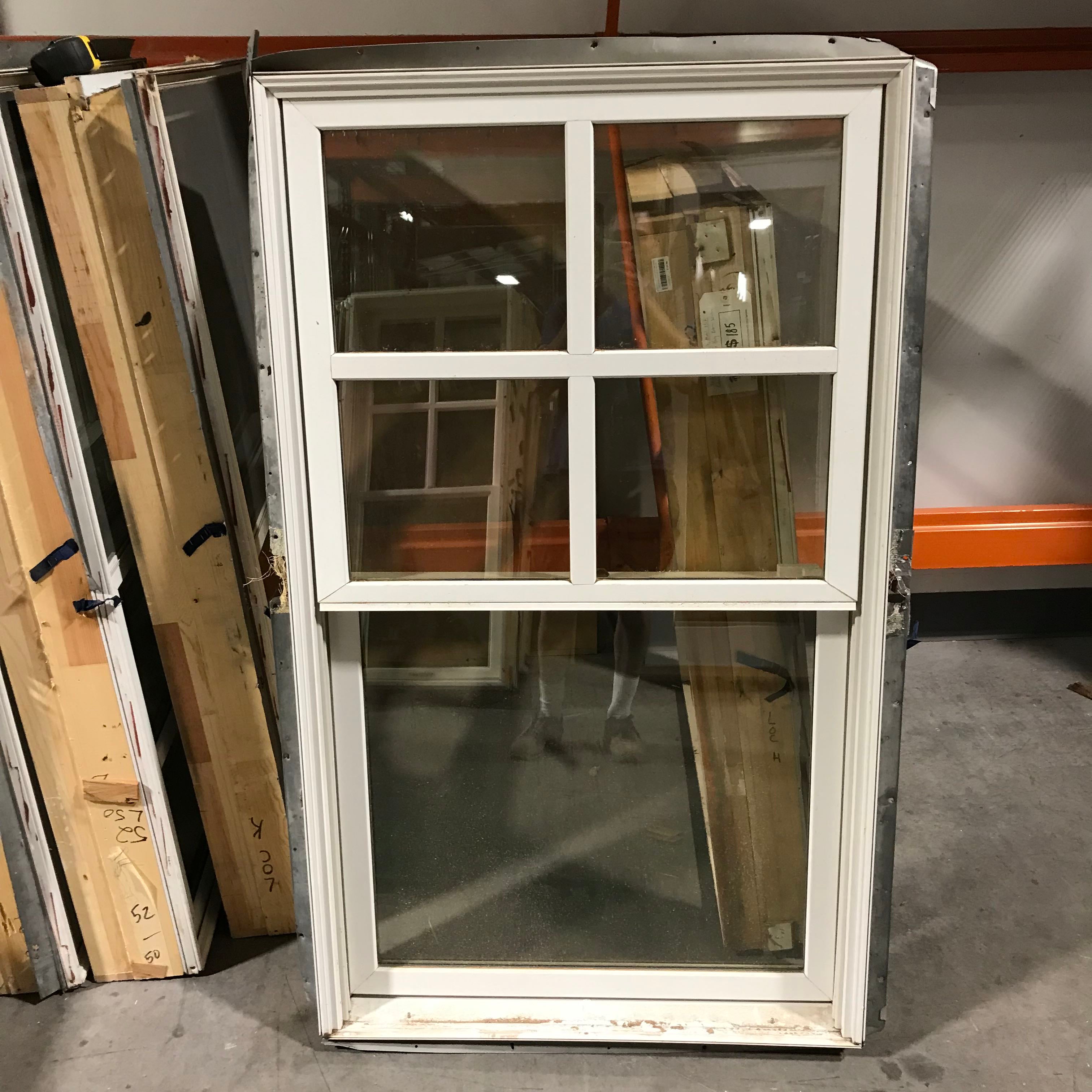 41"x 62"x 7.5" White Metal Clad Colonial Style Double Hung Exterior Window