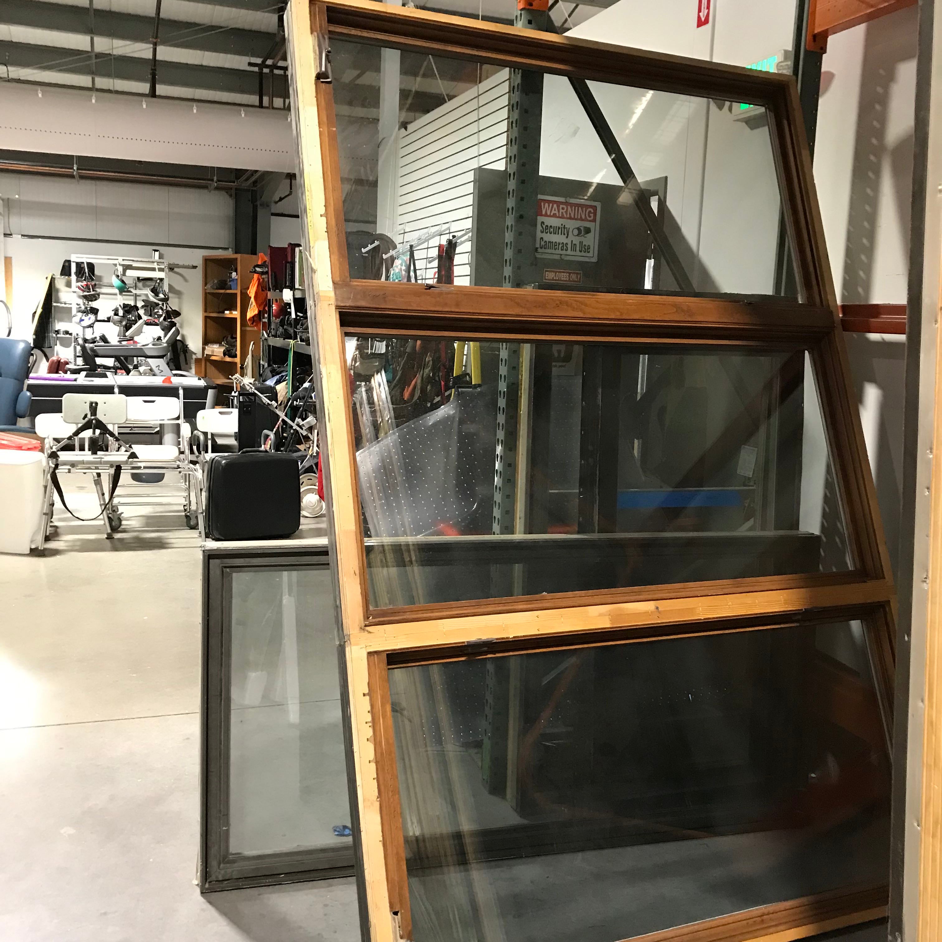 98"x 64.75"x 3.5" Dark Brown Metal Clad Triple Casement Window