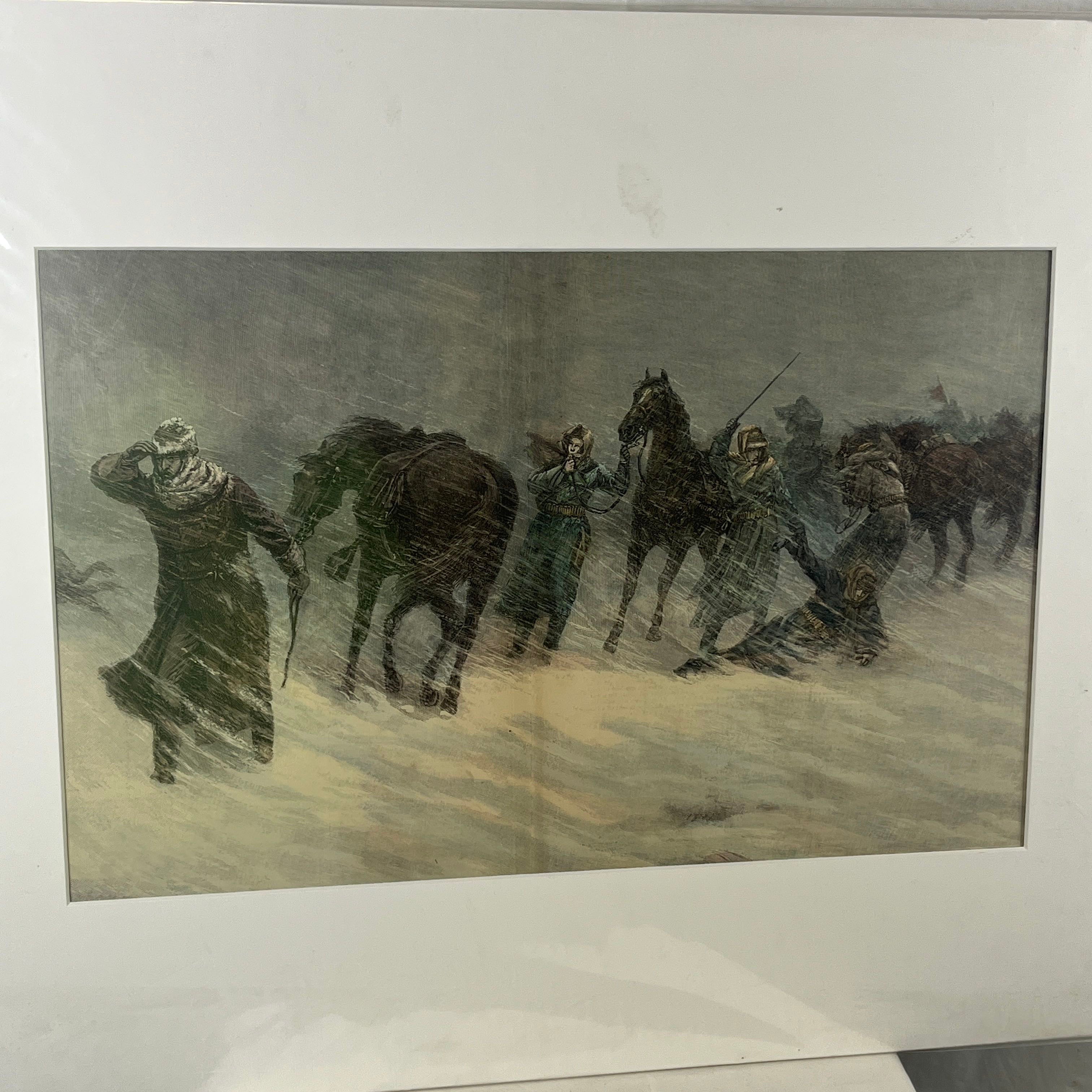 1888 Calvary Caught in a Blizzard Authentic Print