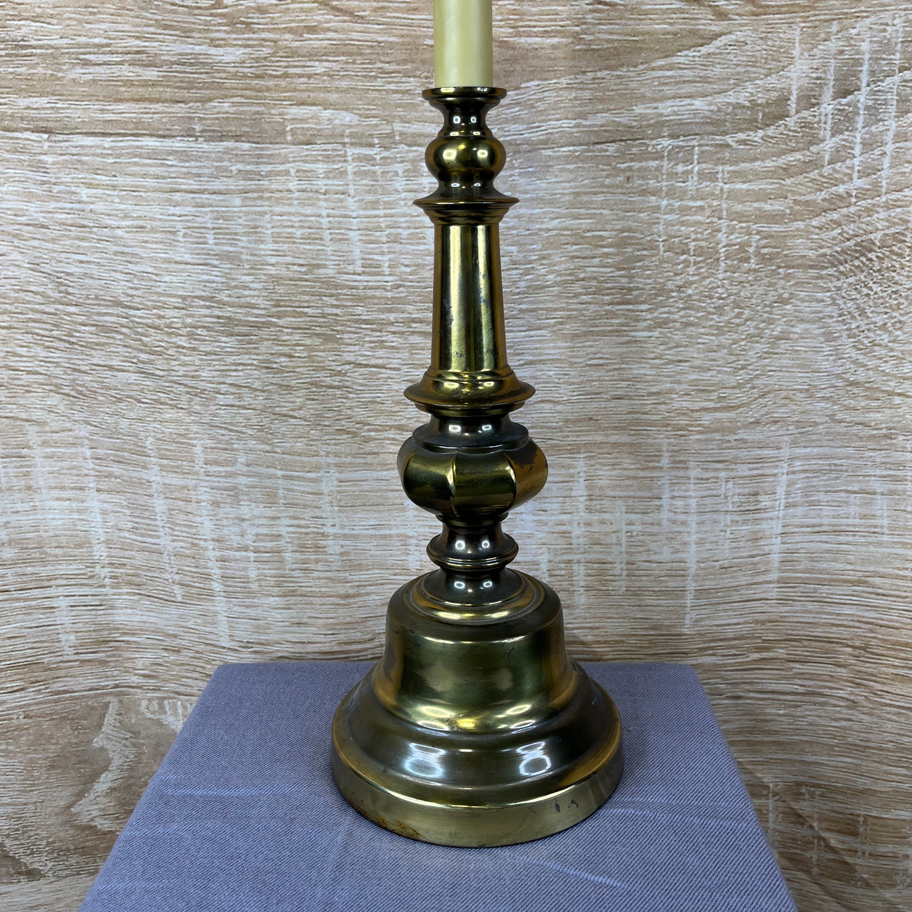 Vintage Stiffel Style Brass Candelstick Table Lamp