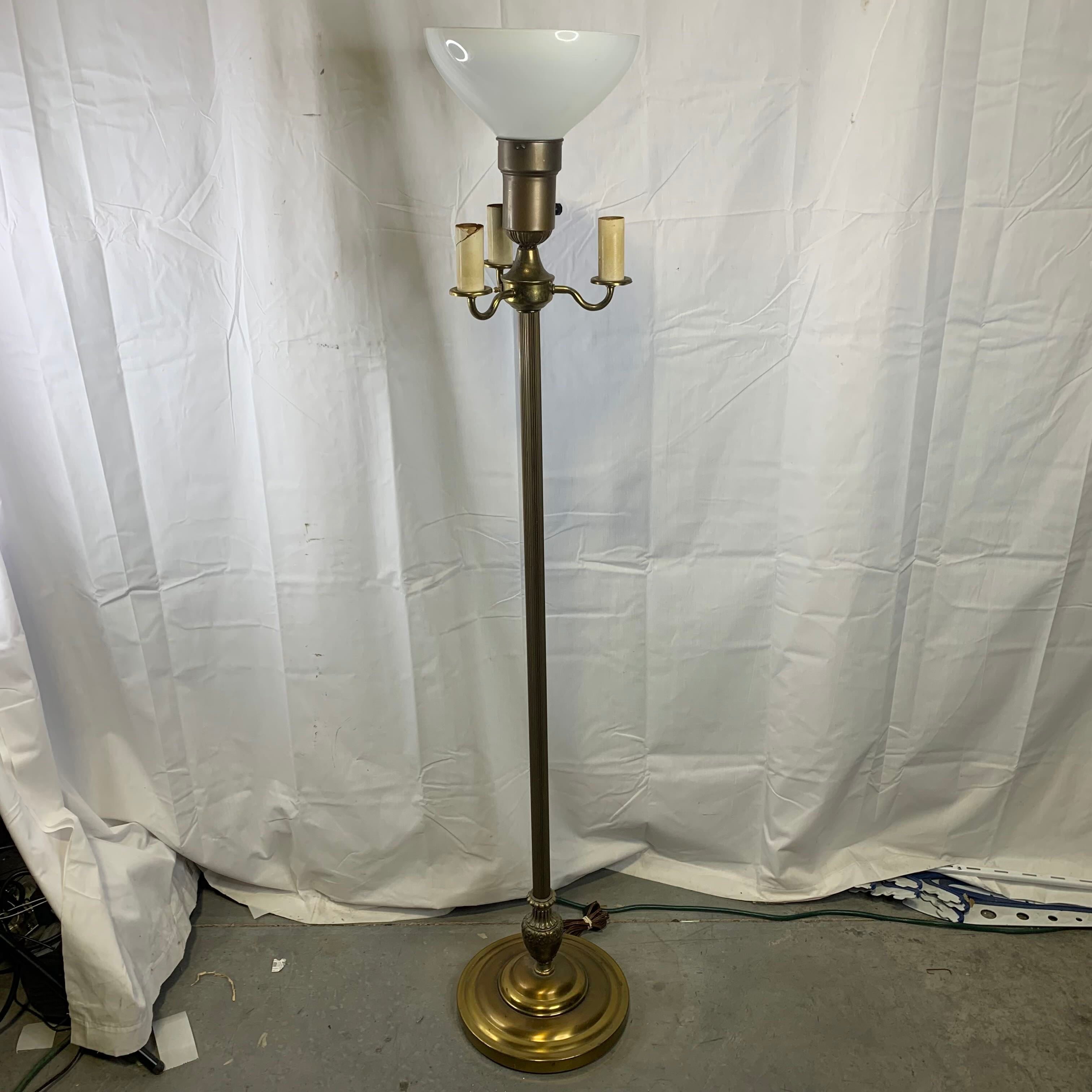 12" Diameter x 59" Antique Brass 4 Light Floor Lamp