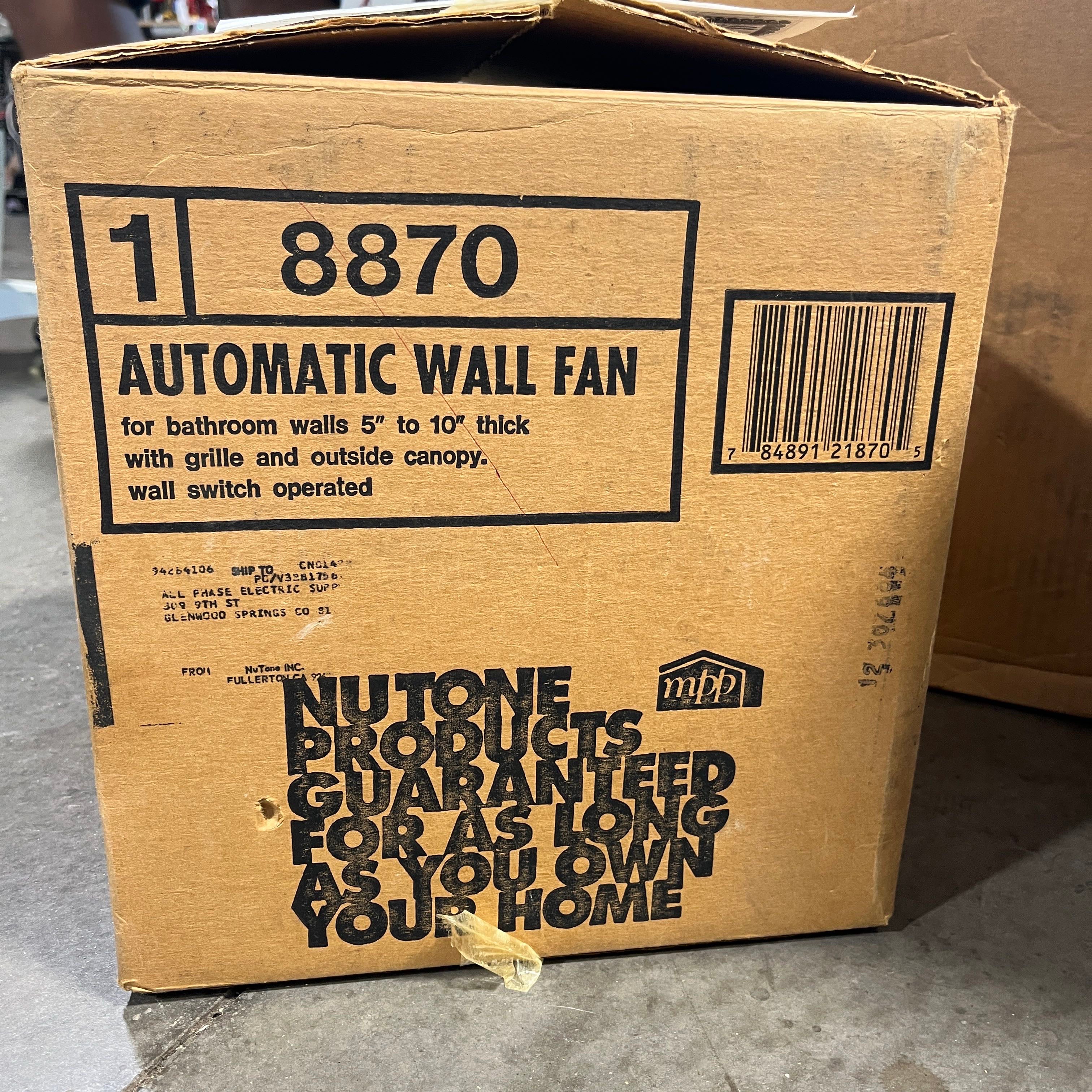 NuTone Automatic Bathroom Wall Fan