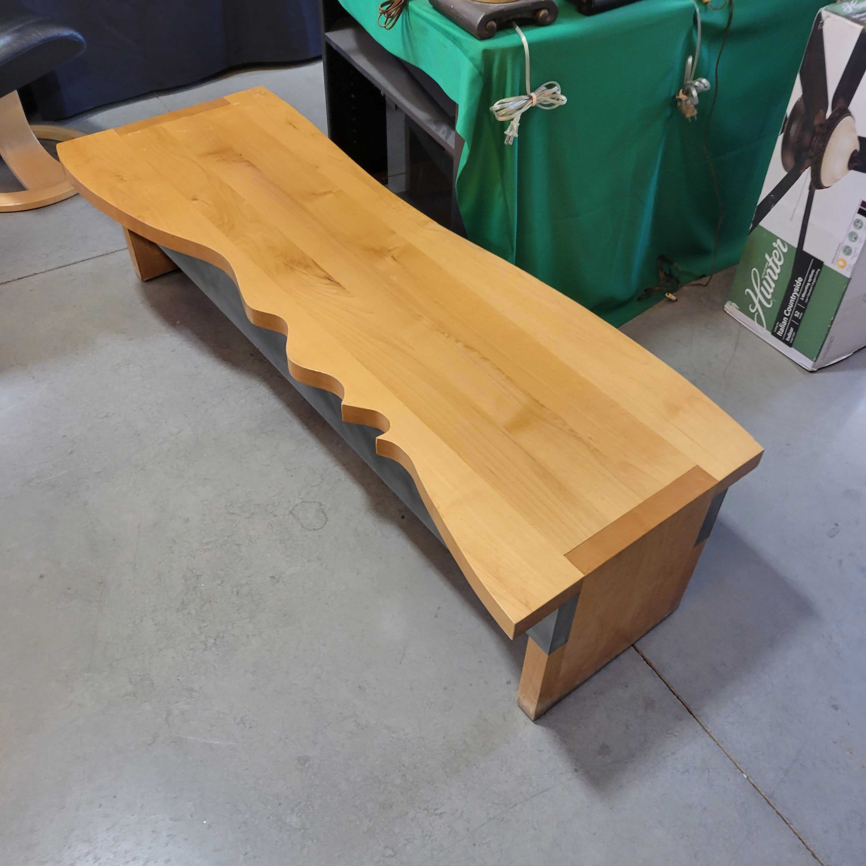 Decorative Wood and Metal Bench