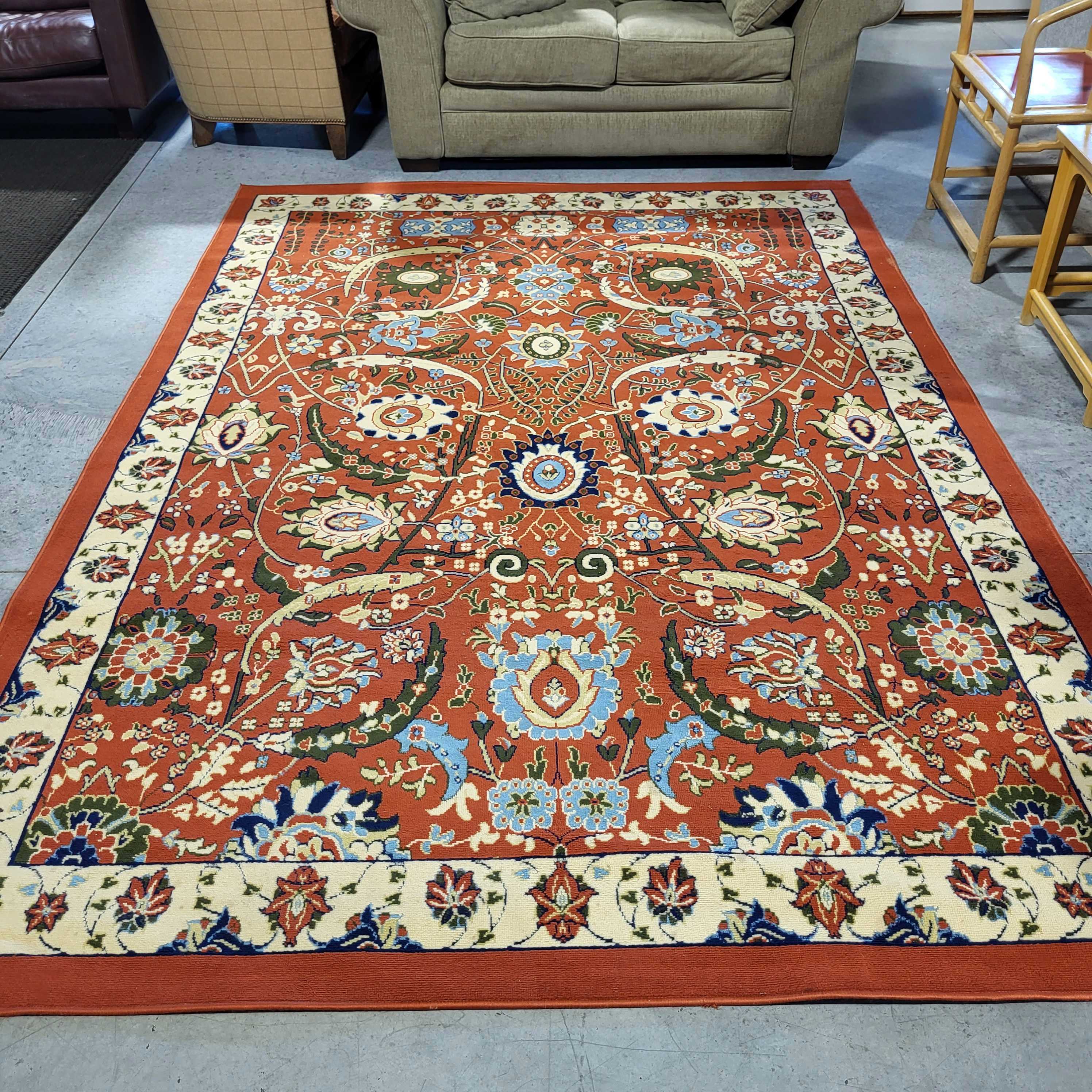 7'x 10' Unique Loom Isfahan Collection Terracotta Floral Poly Rug