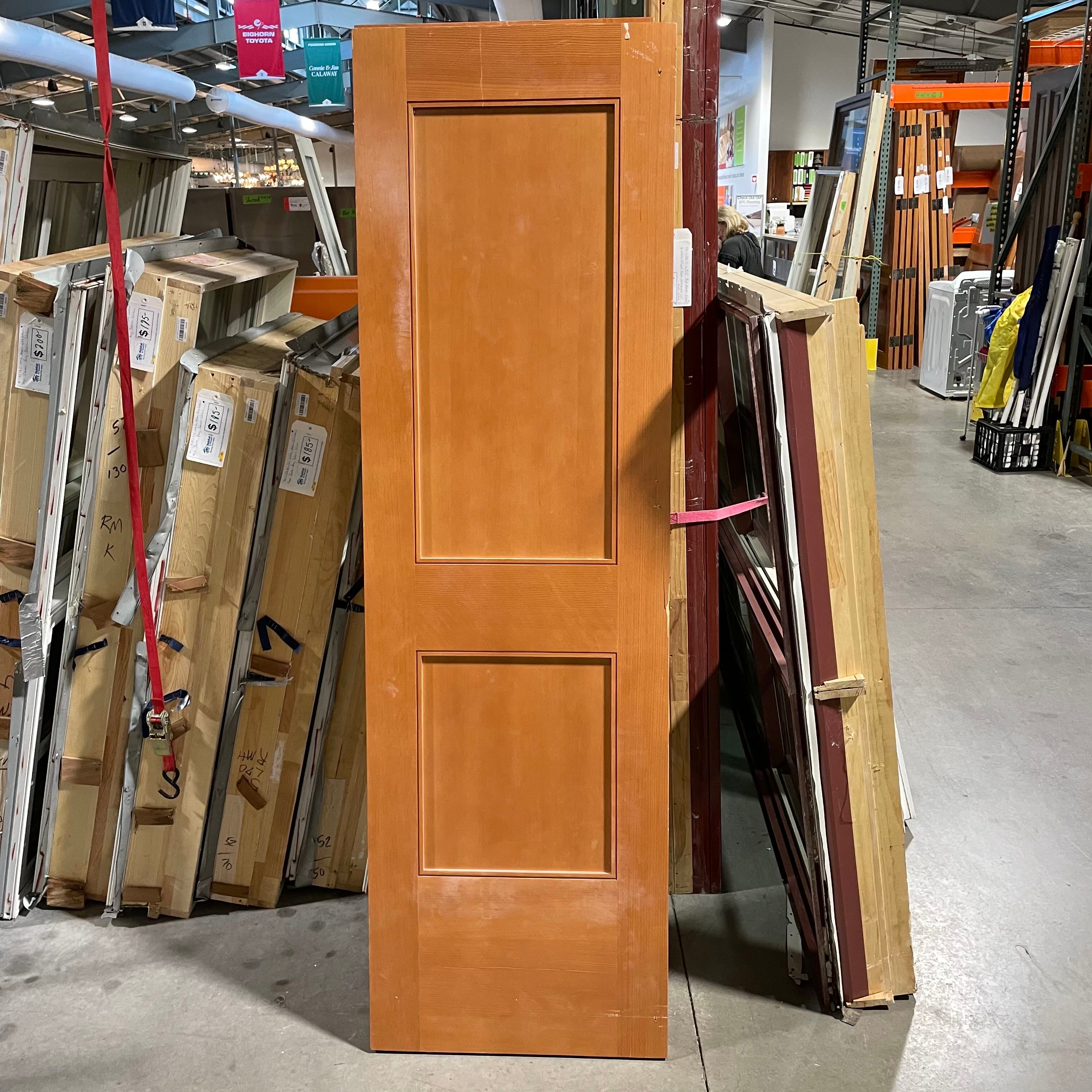 24"x 79.5"X 1.75" 2 Panel Amber Stained Solid Fir Interior Door