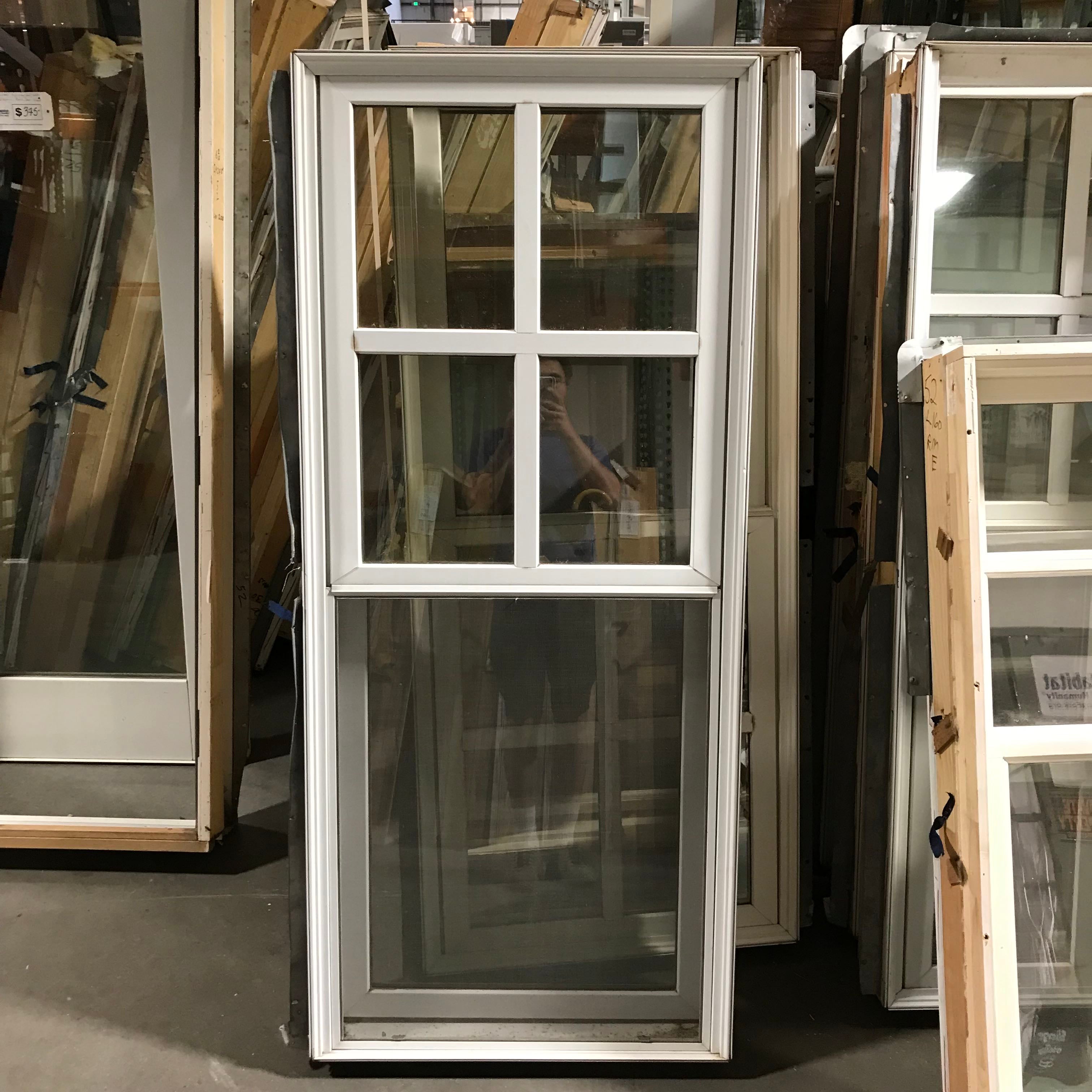 29"x 66"x 8" White Metal Clad Colonial Style Double Hung Exterior Window
