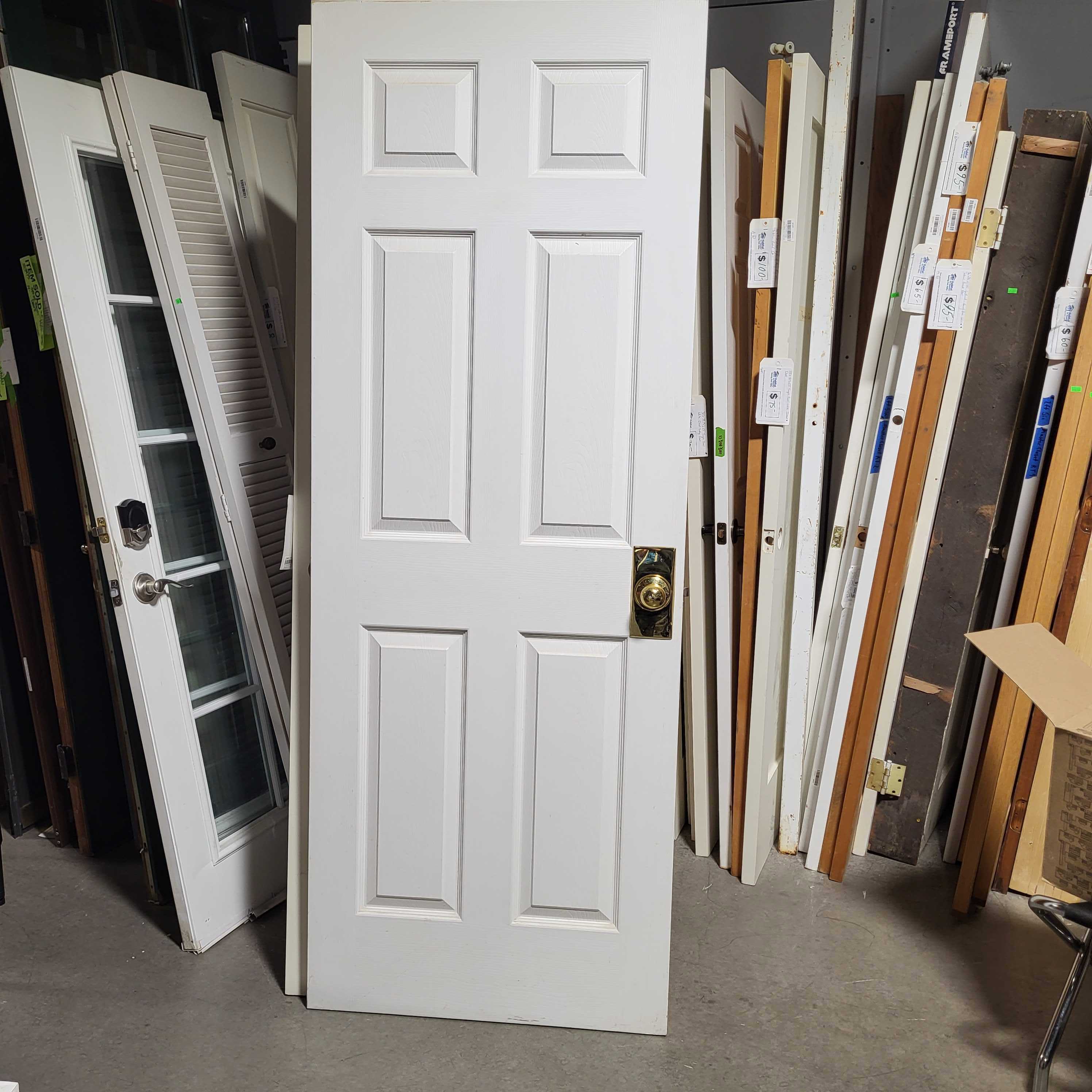 30"x 80"x 1.5" 6 Panel White Interior Door