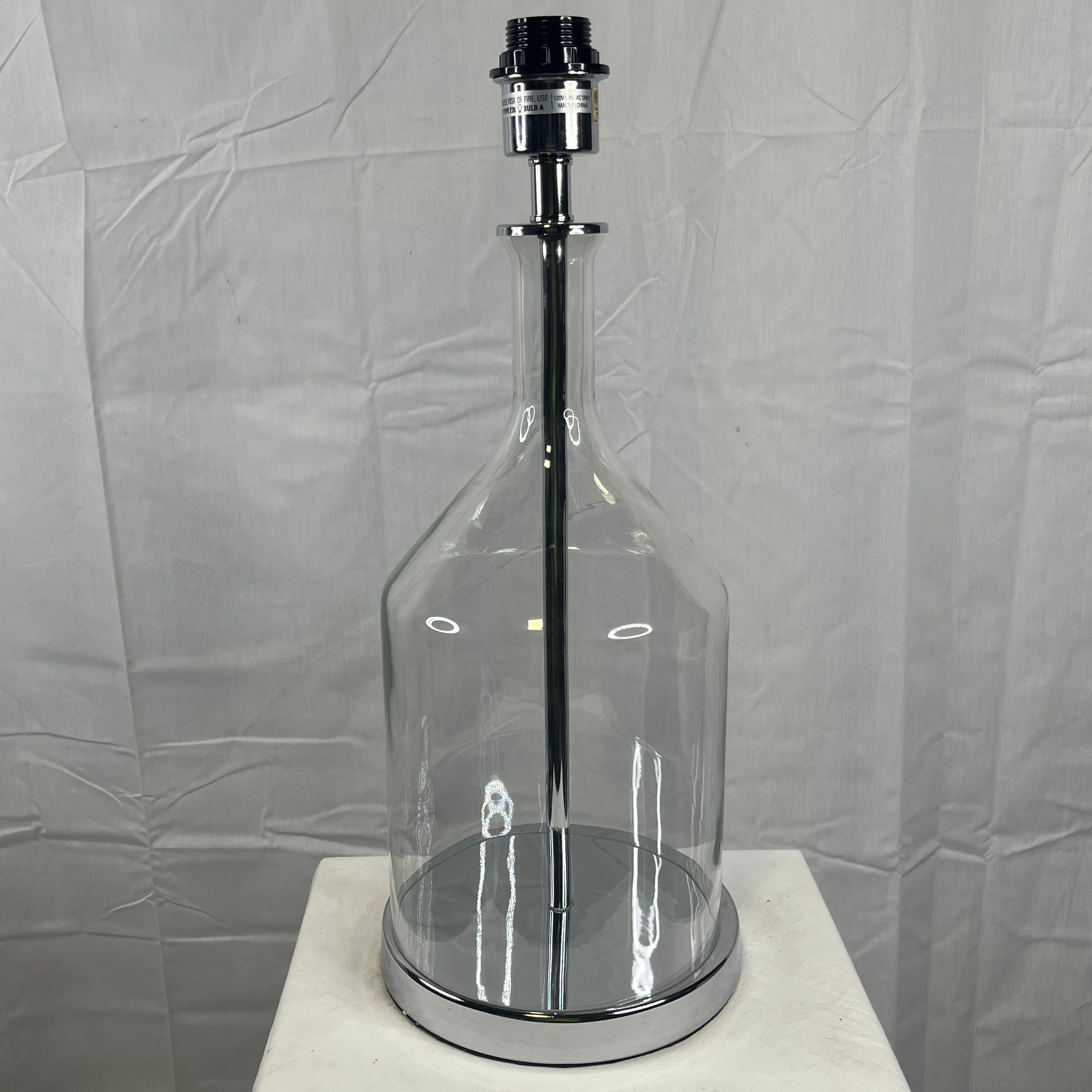Clear Glass on Chrome Base Table Lamp