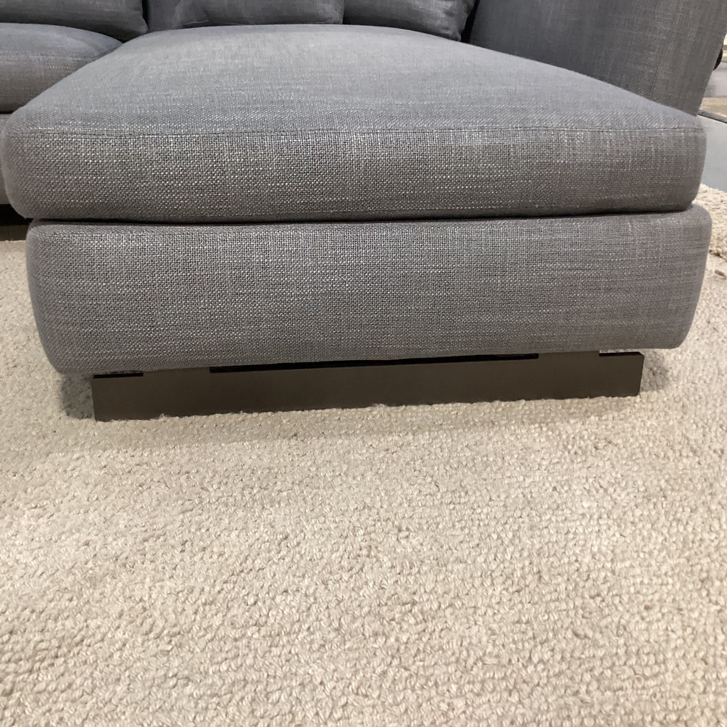 Minotti Italian Modern Grey Woven 2 Piece with Chaise Sectional