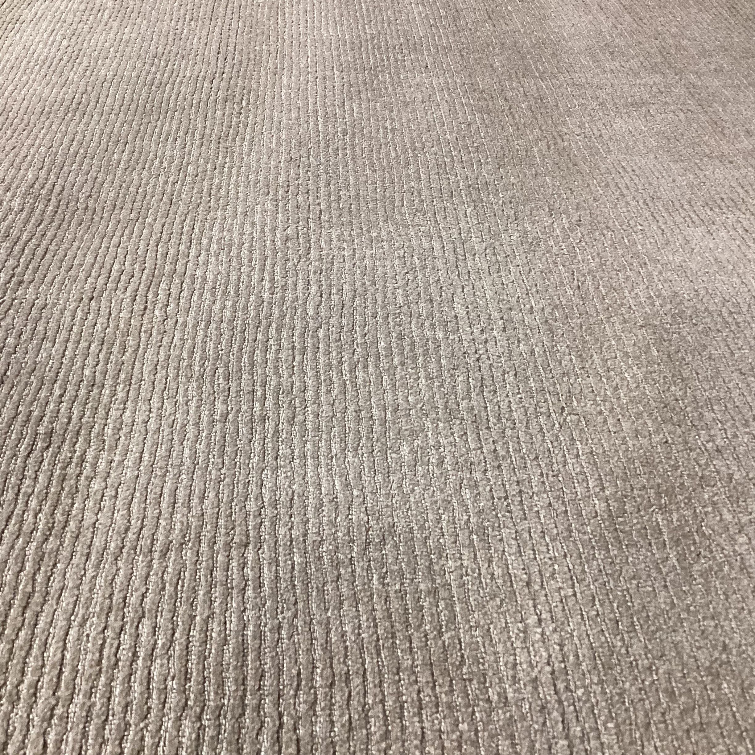 Beige Ribben Weave Custom With Finished Woven Border Rug