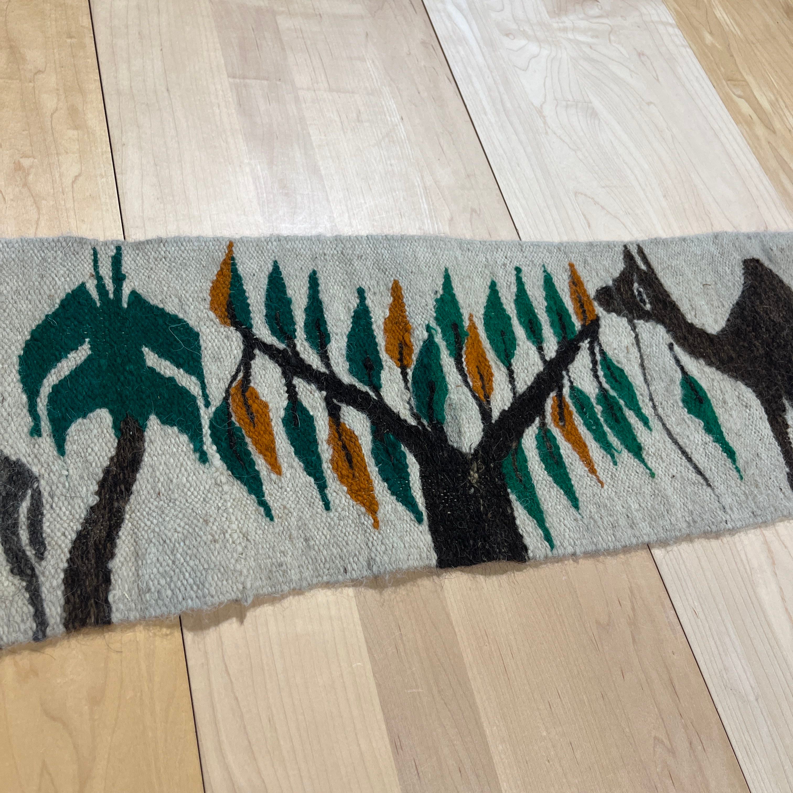 Handwoven Wool Camels, Herders and Palms Runner