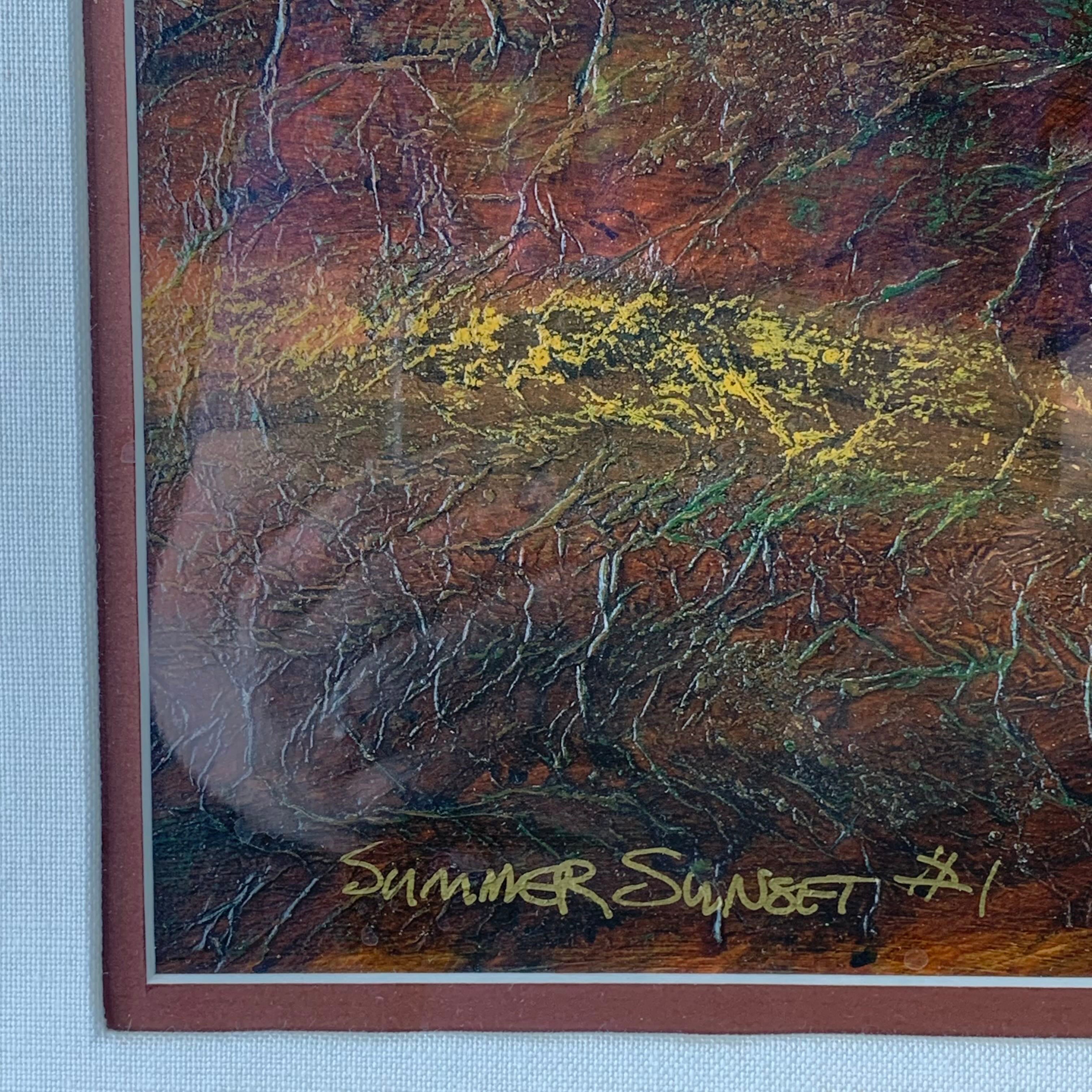 49.5"x 37.5" Summer Sunset #1 by R. Chapman Framed and Signed Embossed Print