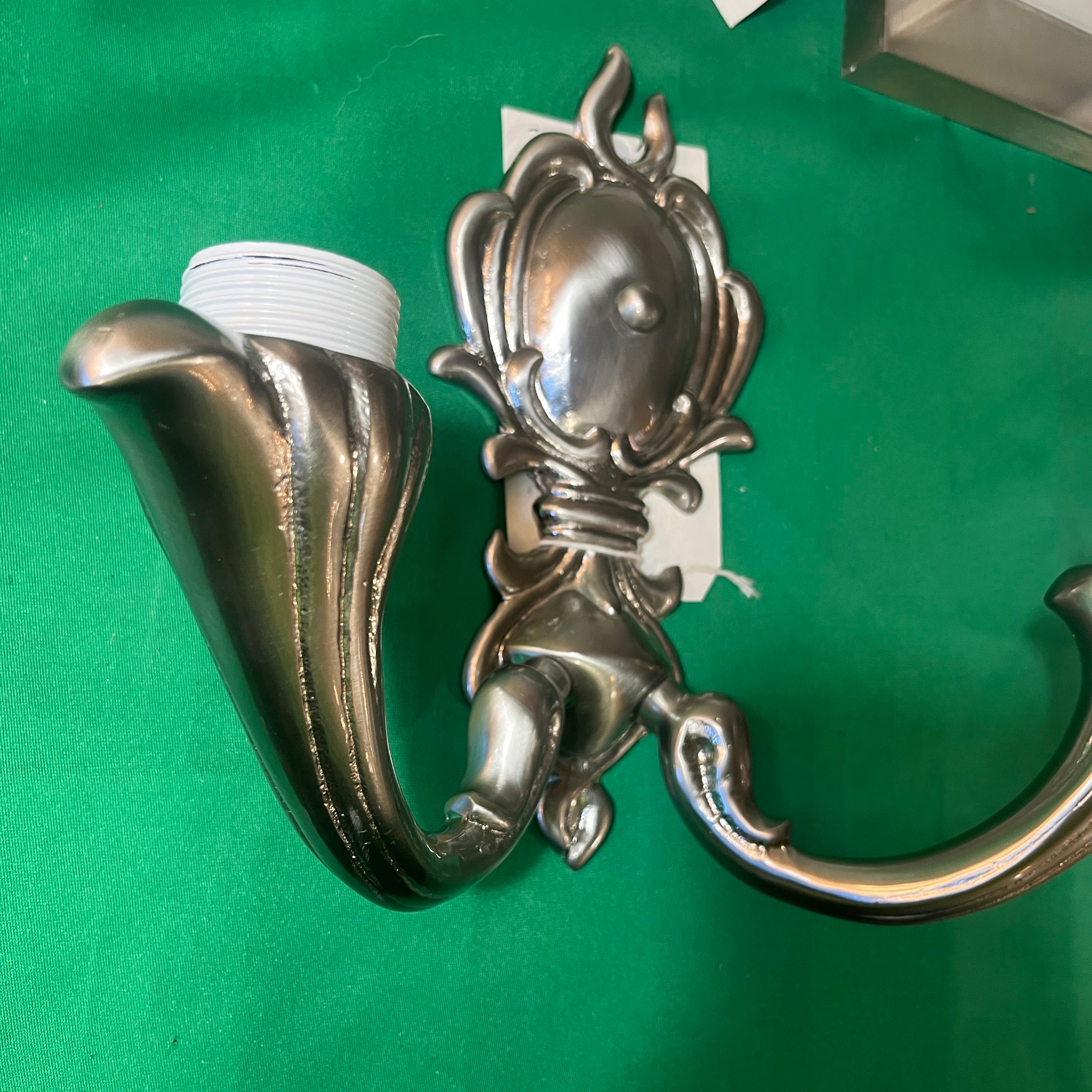 Ornate Silver 2 Light Wall Sconce