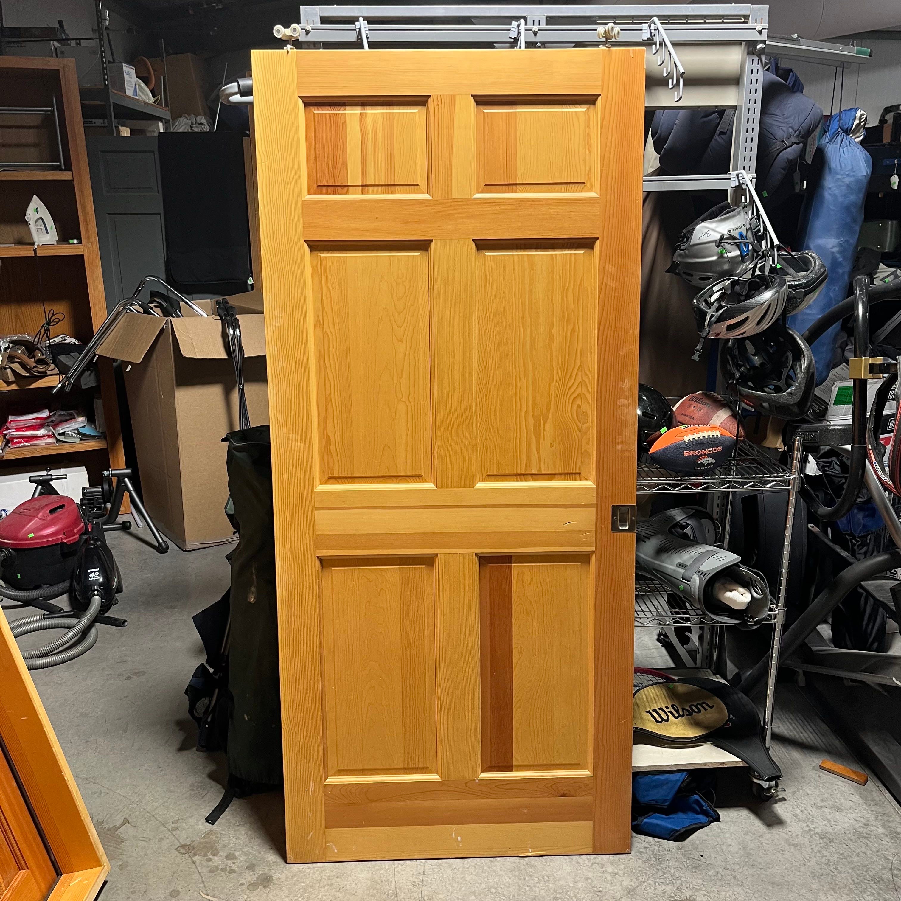 36"x 78"x 1.375" 6 Panel Honey Pine Solid Interior Pocket Door