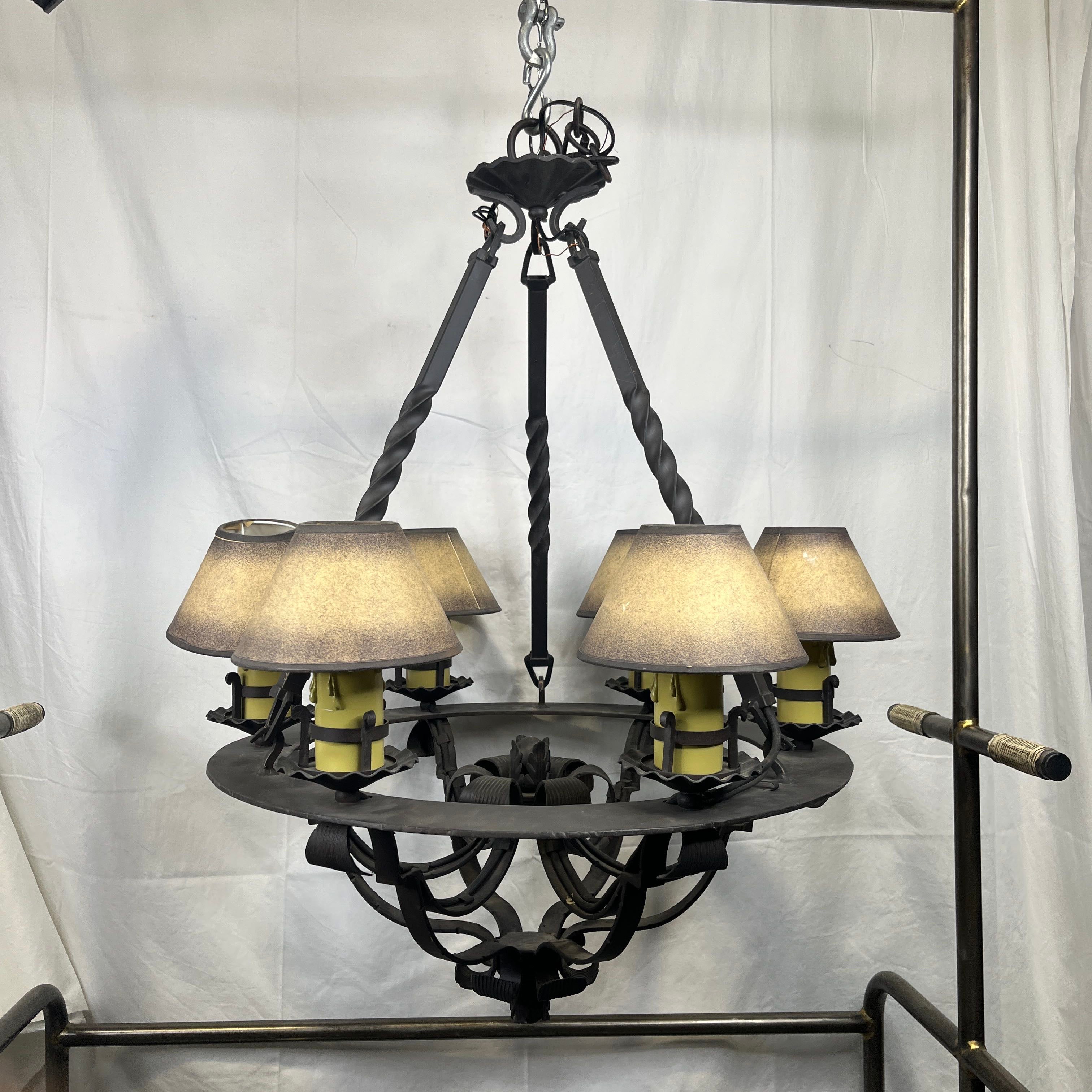 Minka Lavery 906-08 Mission Inn Wrought Iron 6 Light with Faux Candle Accent Chandelier