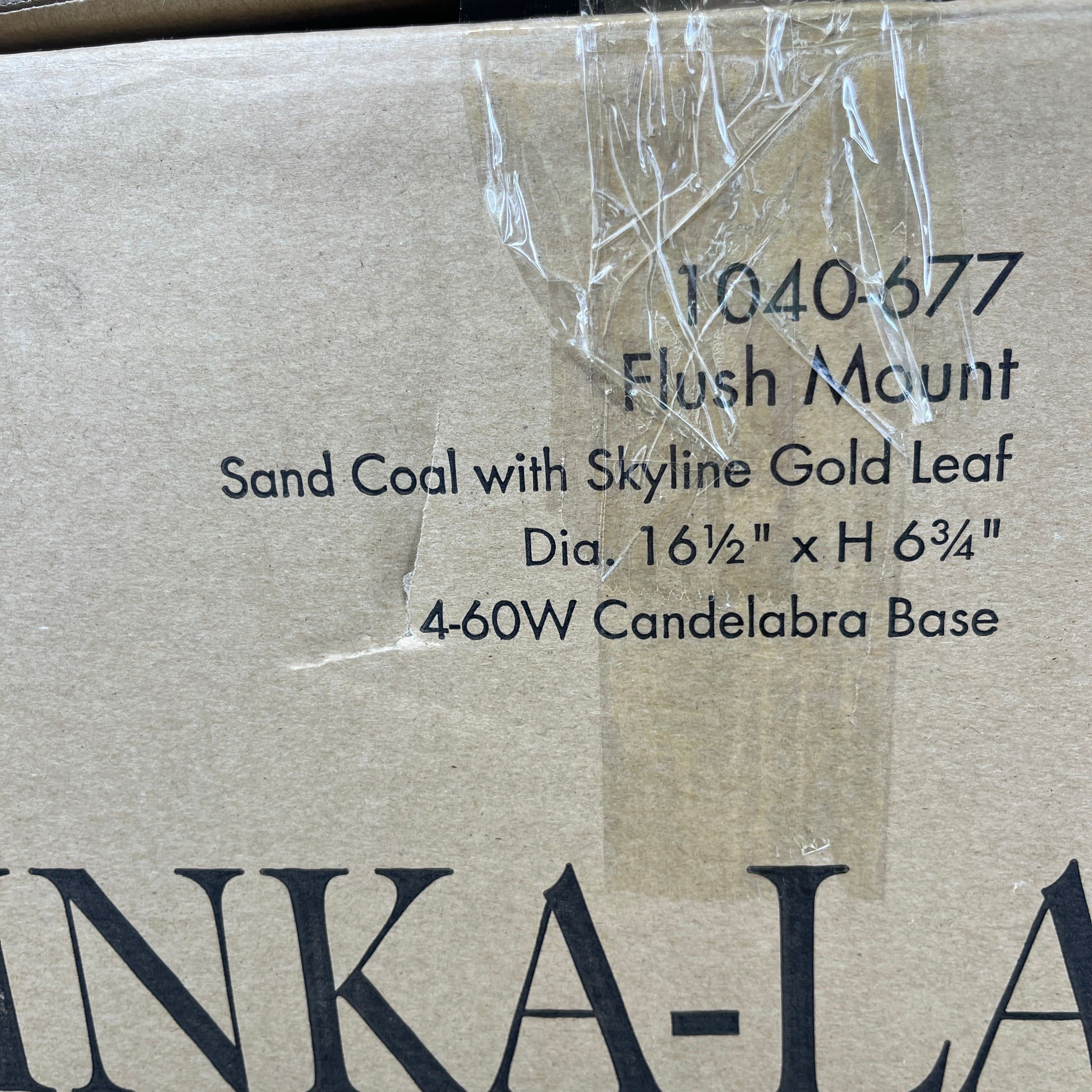 Minka Lavery 4-Light Sand Coal with Skyline Gold Leaf Flush Mount Ceiling Pendant