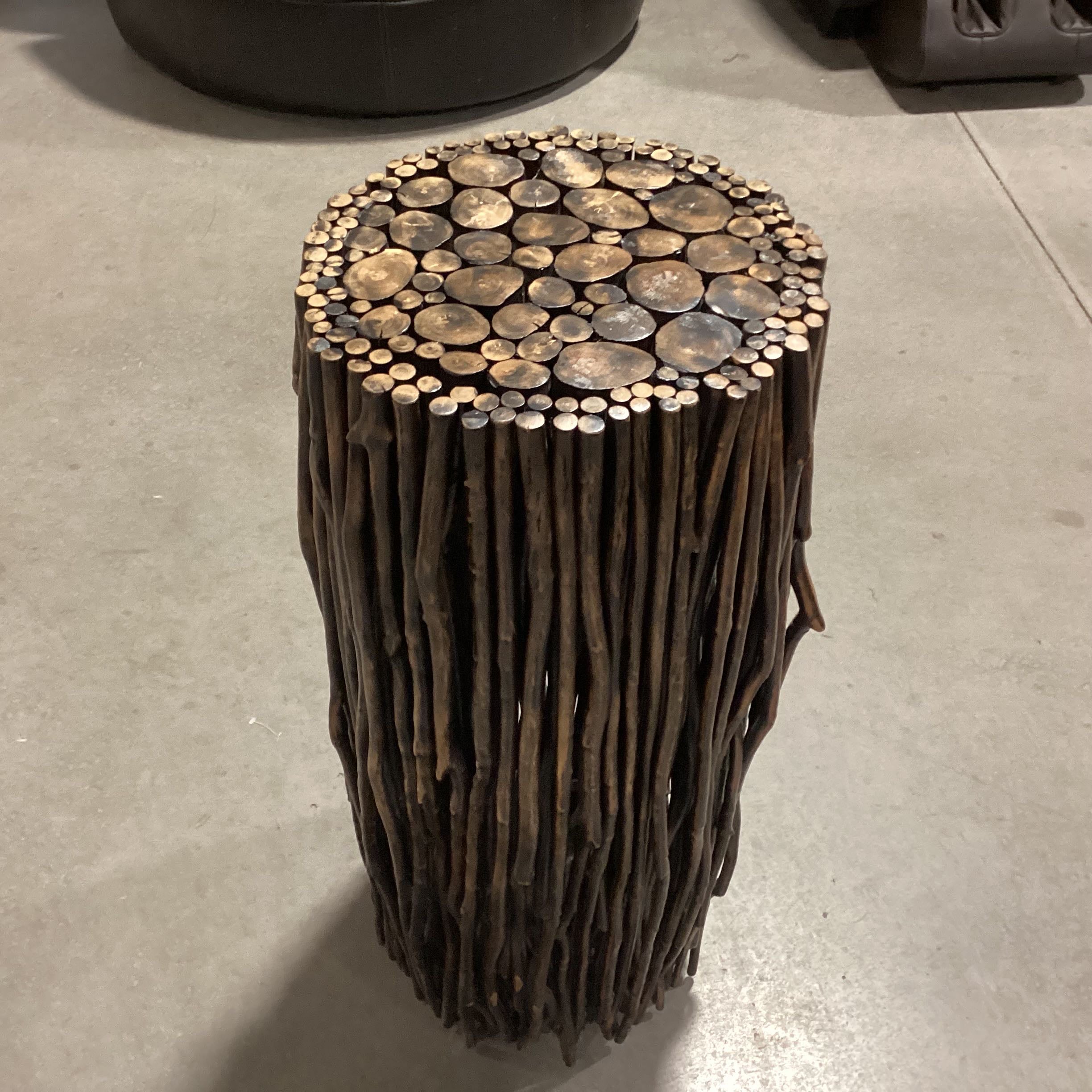 Vintage Rustic Gathered Driftwood Accent Table Plant Stand — Habitat