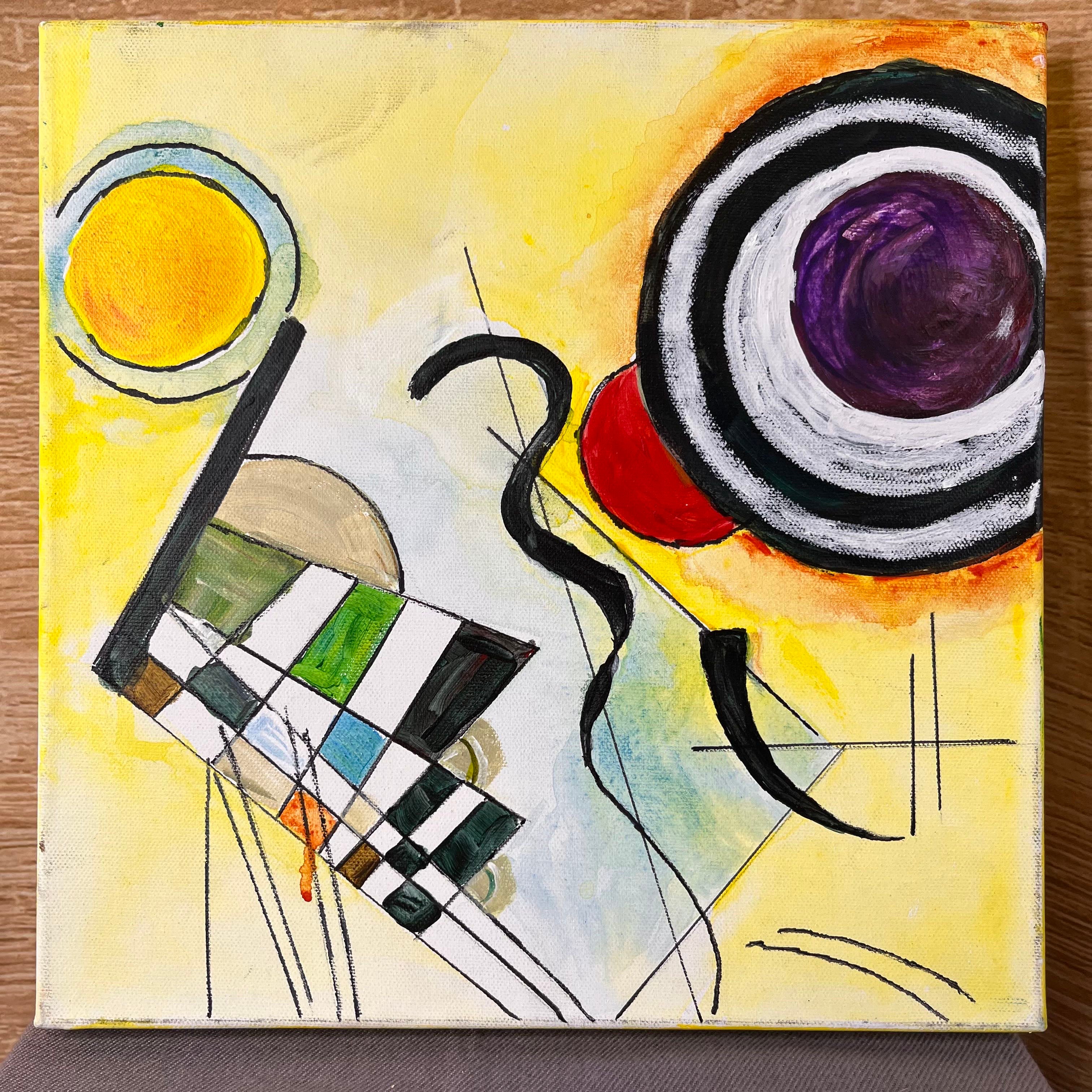 "Composition 8" Wassily Kandinsky 1923 Replica Painting on Canvas by Sue Binkley Tatum Wall Art