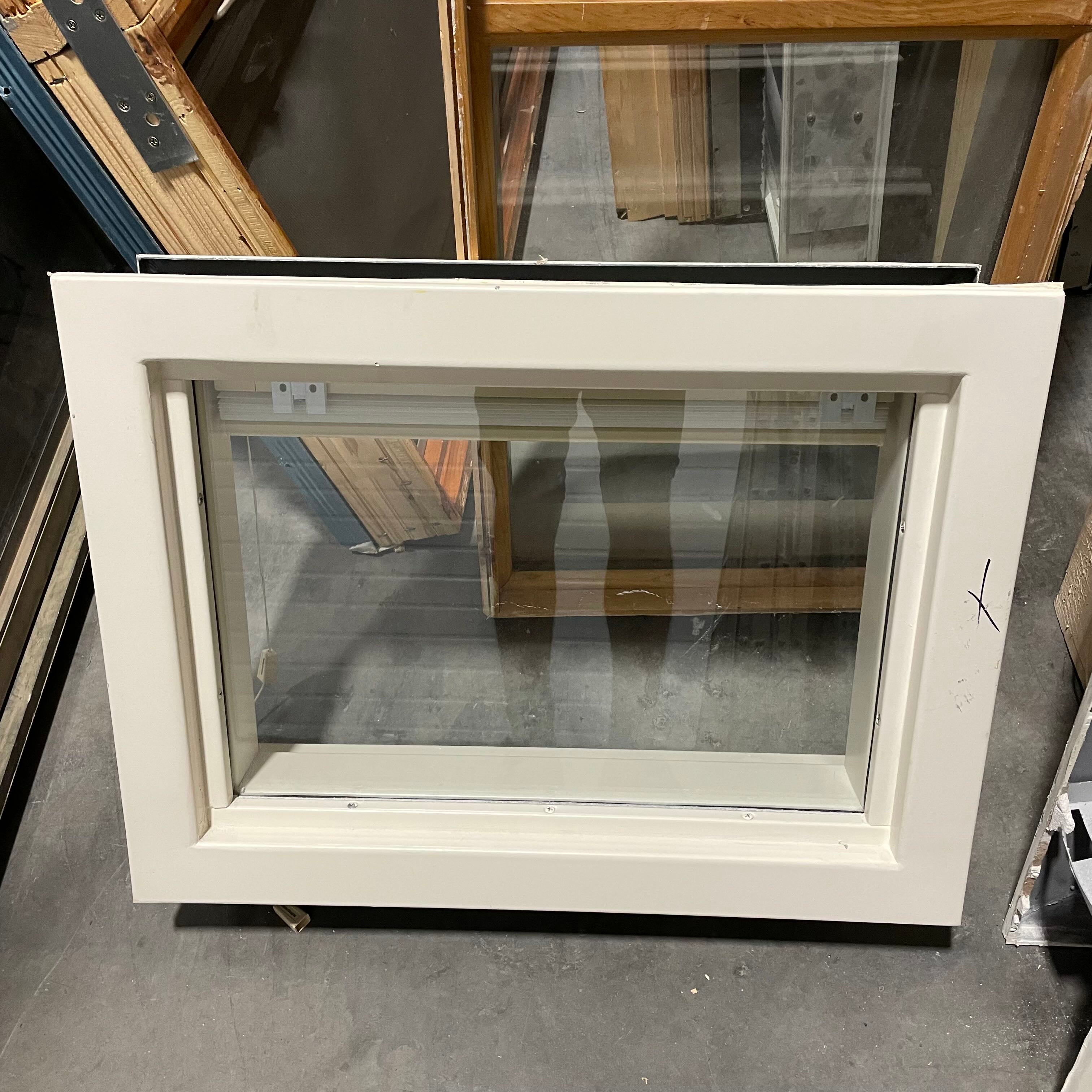 24"x 18"x 6.25" Painted White Metal Both Sides Fixed Exterior Window