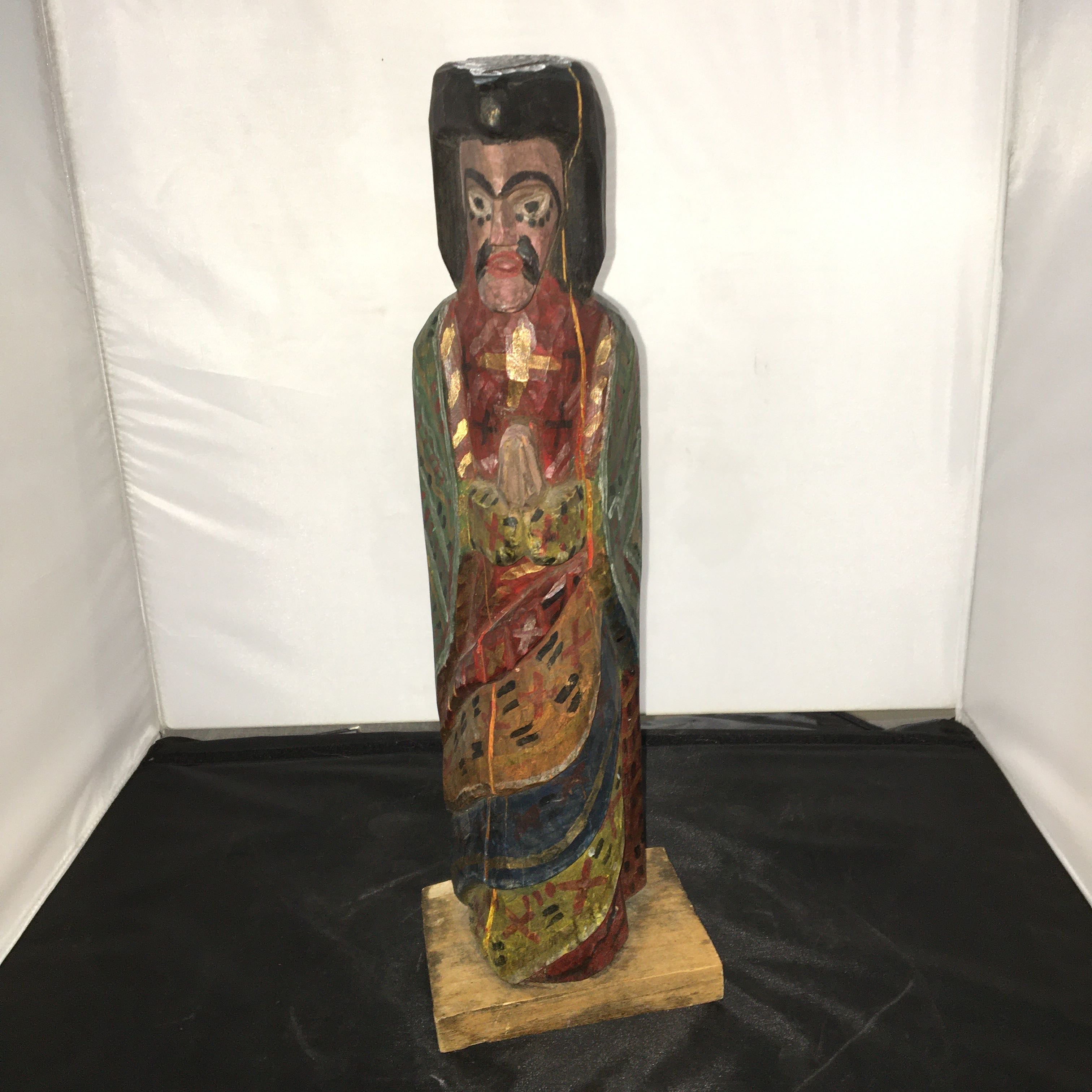 Guatemalan Folk Art Santo Figurine Hand Carved Home Decor