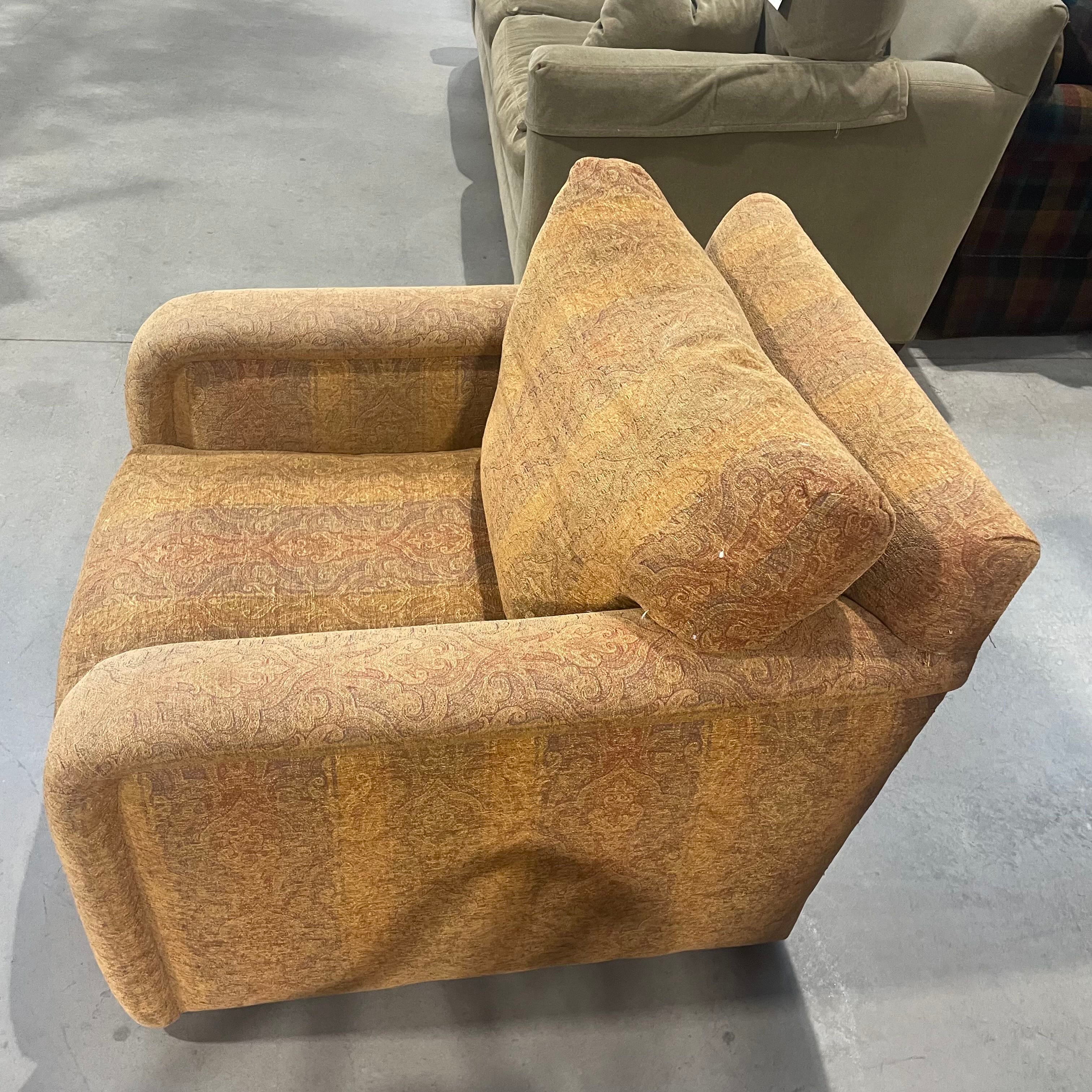34"x 38"x 28" Golden Brown Upholstered RJones Arm Chair