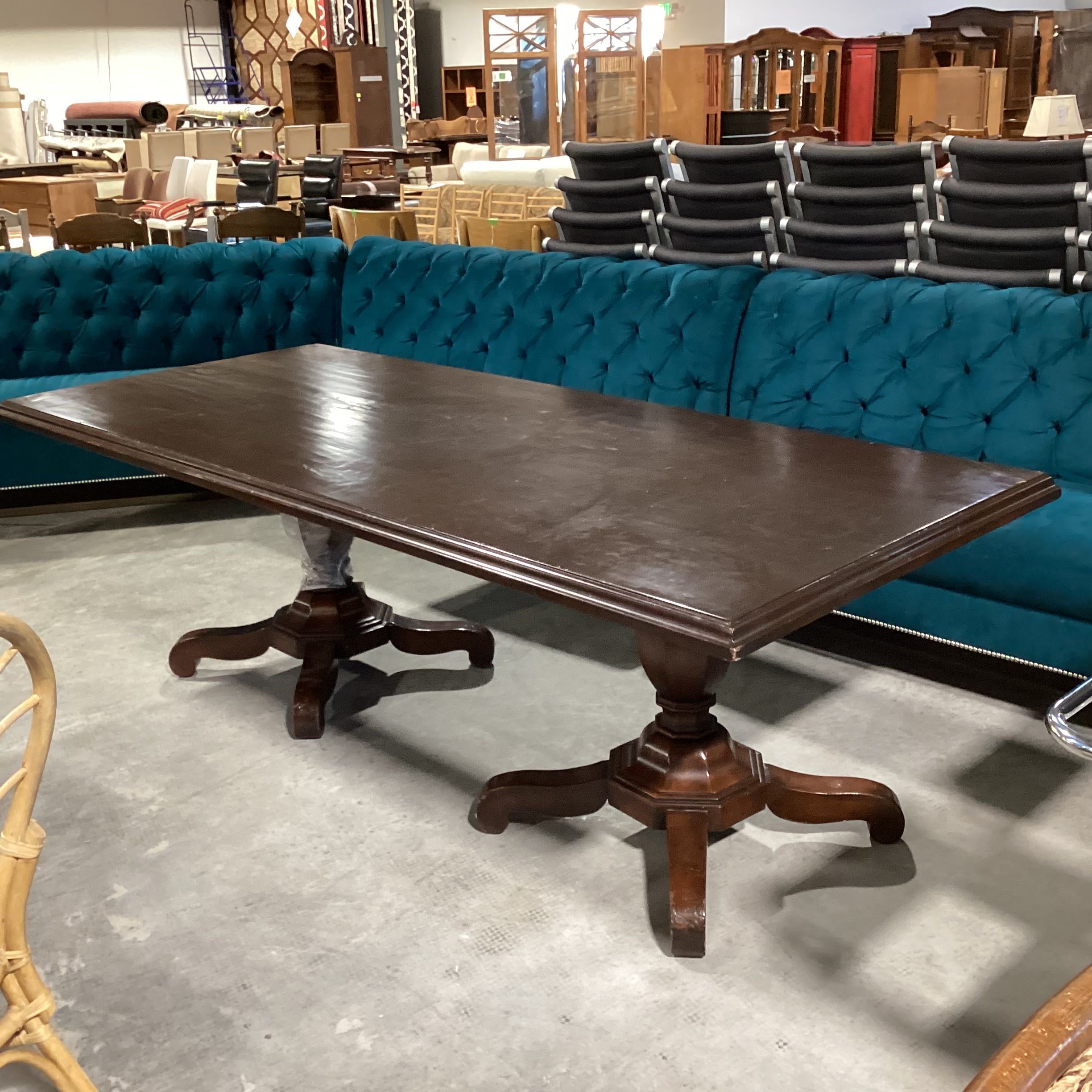 Dark Finish with Double Pedestal Dining Table