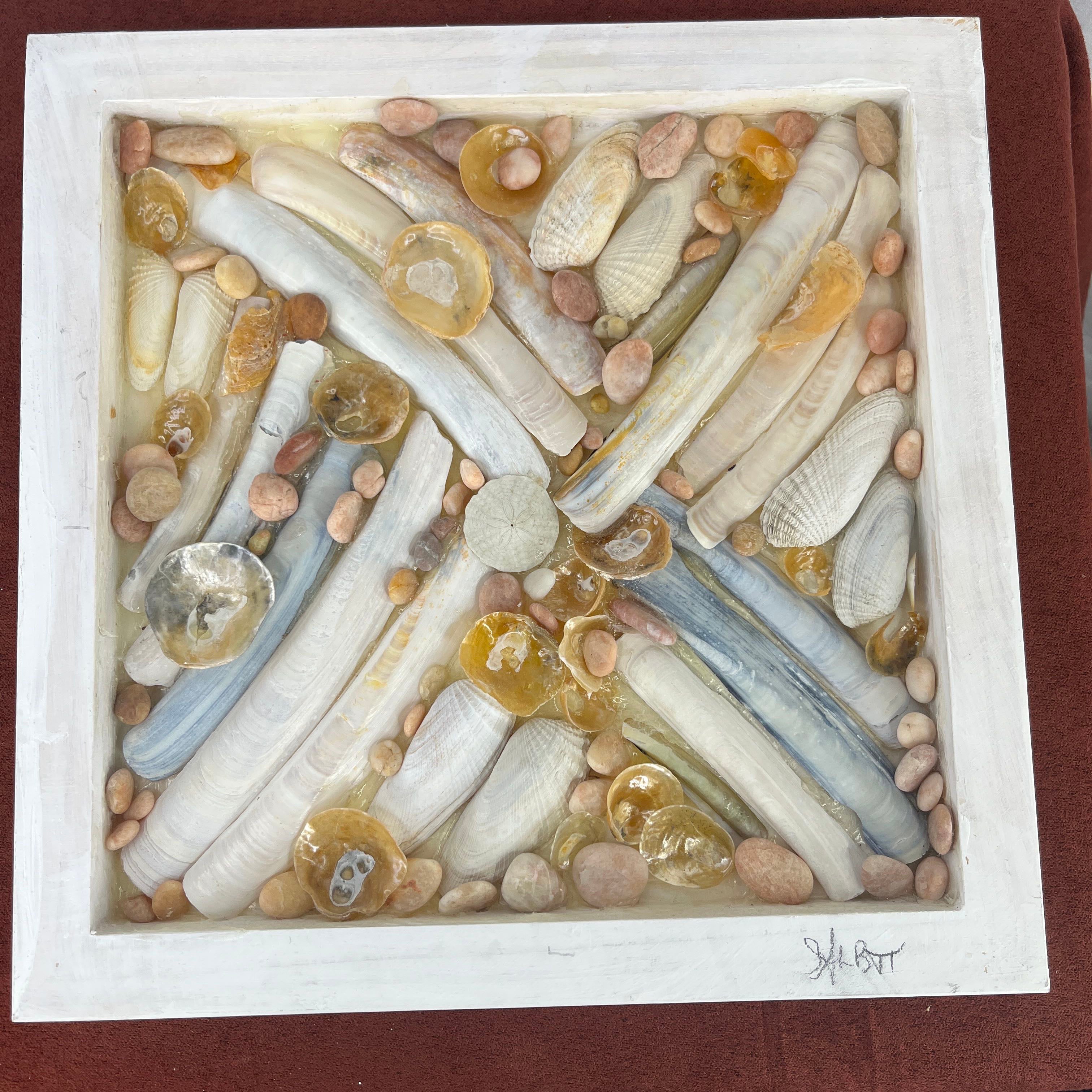 Randy's Stones 3D Shell Collage by Sue Binkley Tatum 2015 Wall Art