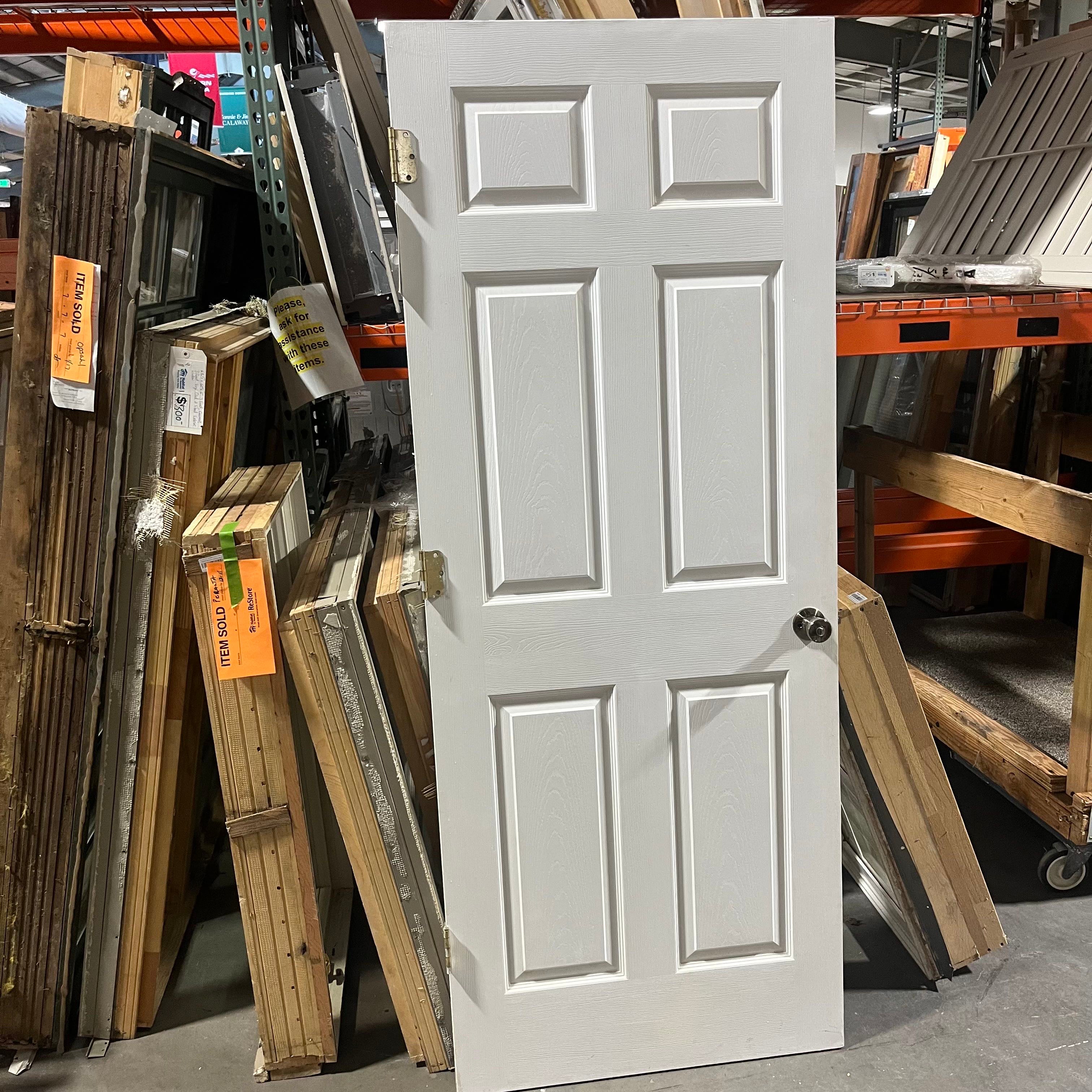 31.75"x 80"x 1.375" 6 Panel White Hollow Core Interior Door