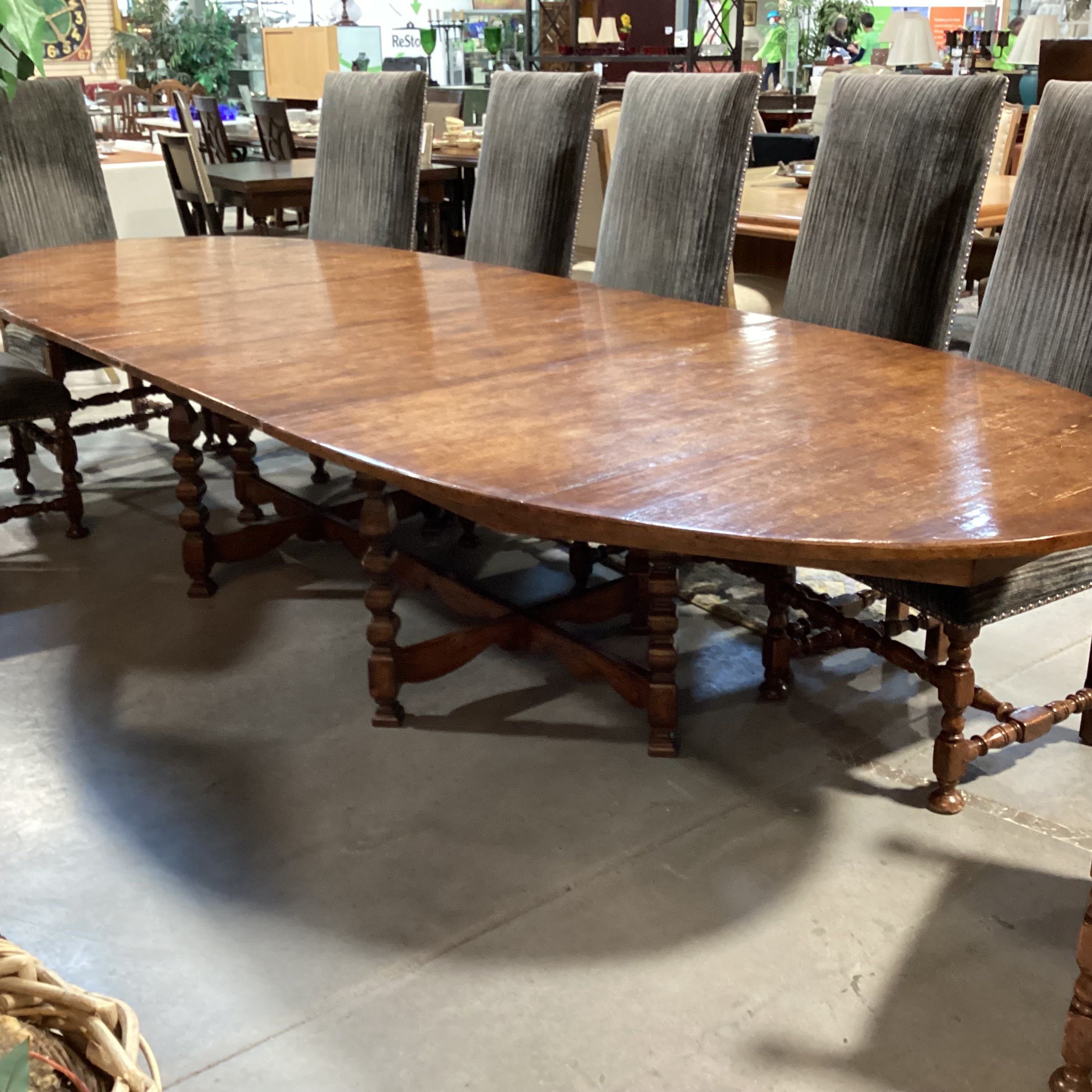 Dennis & Leen Ornate Carved Table with 12 Chairs Dining Set