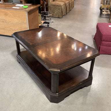 Dark Wood Stained with Storage and Metal Base Conference Table Desk —  Habitat Roaring Fork