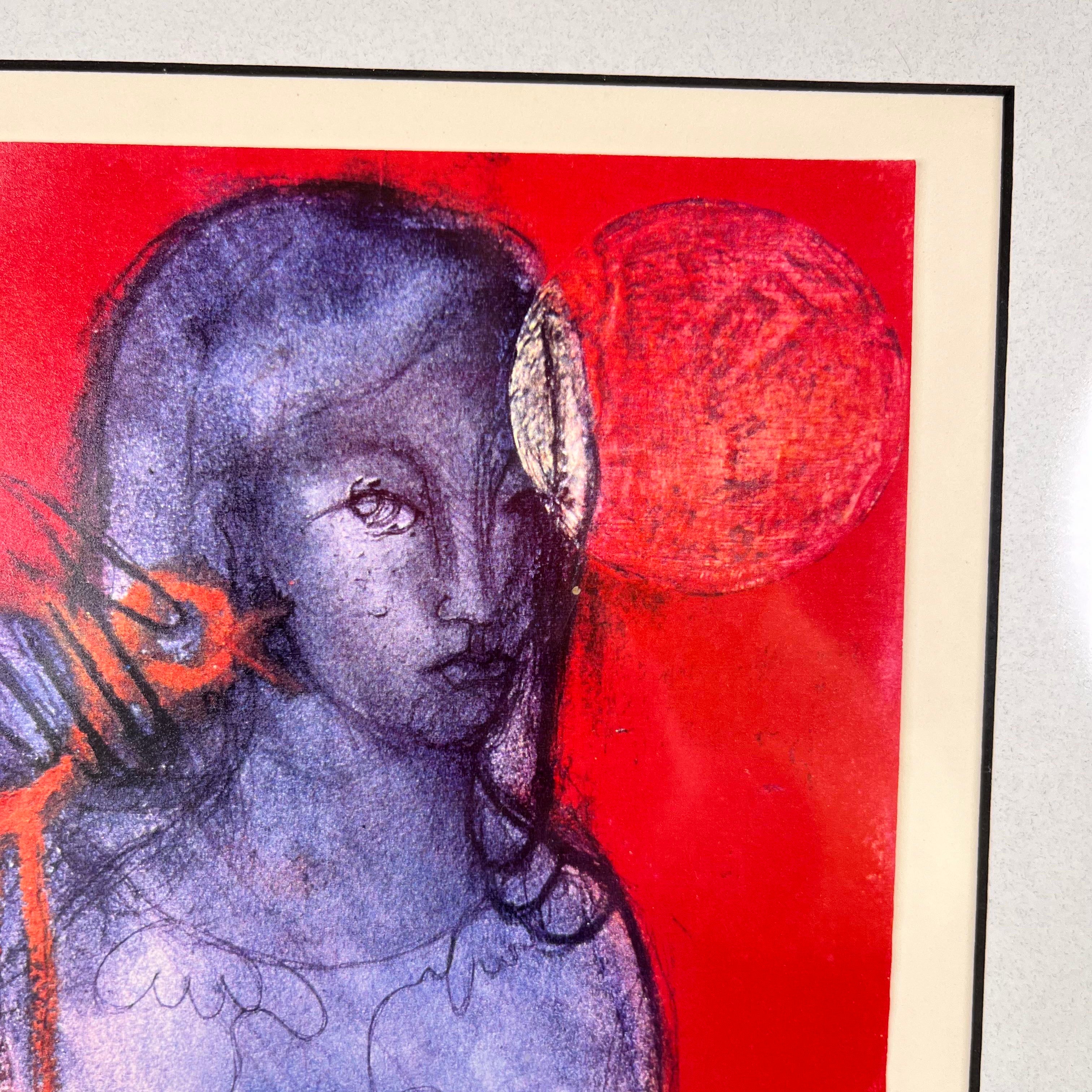 "Blue Woman" by Agetha Kena Signed Print Wall Art