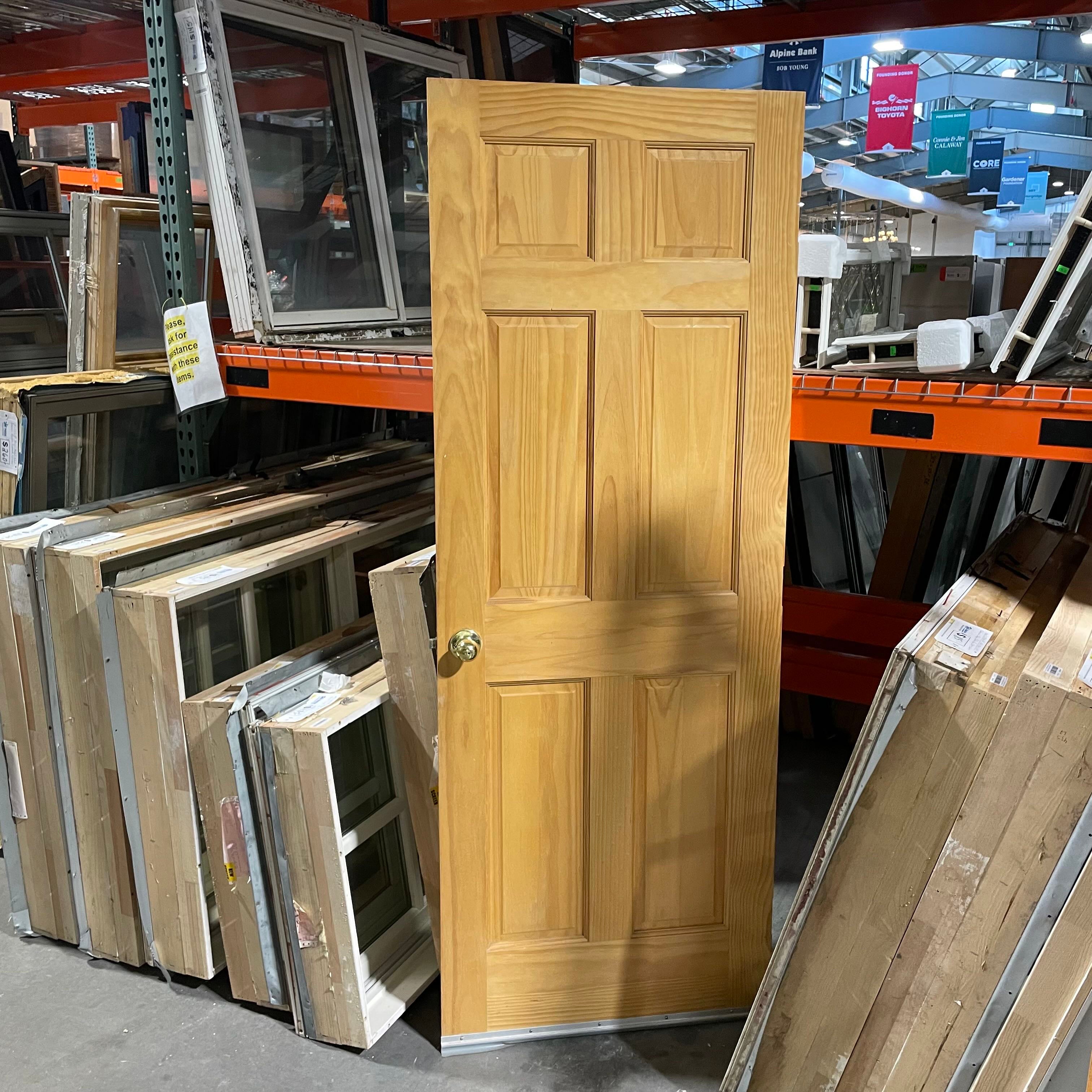 29.75"x 80.25"x 1.375" 6 Panel Honey Pine Solid Interior Door
