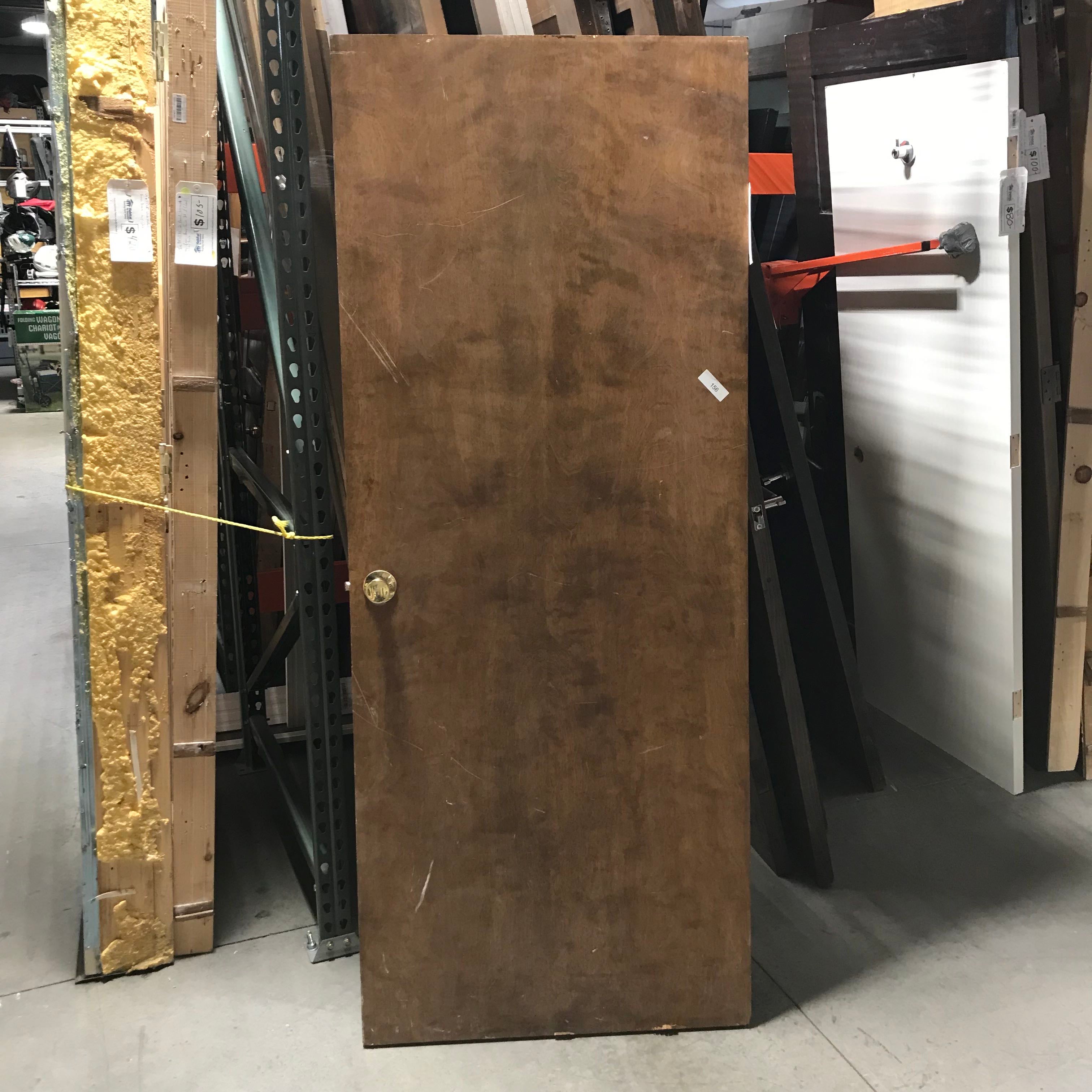 32"x 79.25"x 1.75" Brown Mahogany Veneer Solid Mahogany Core Interior Door