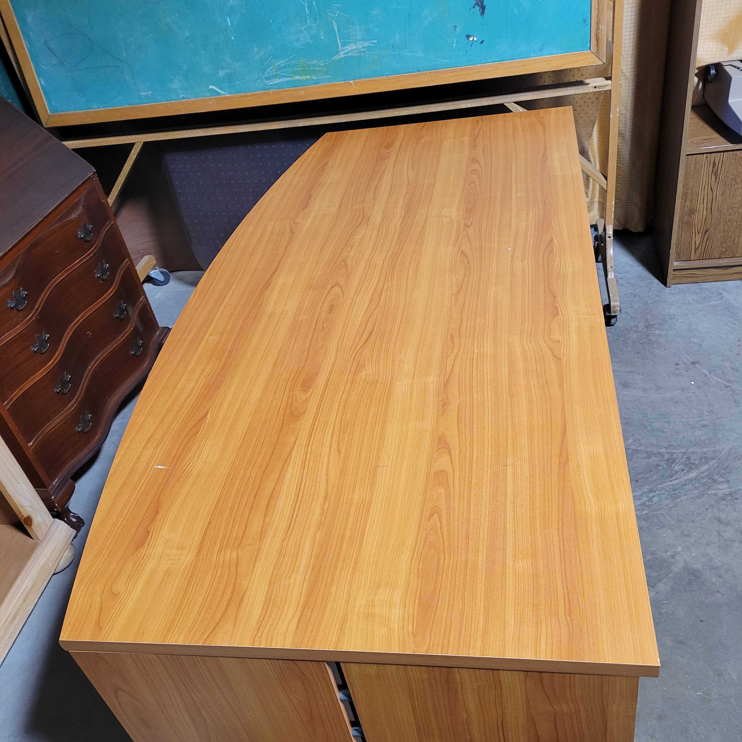 Light Cherry Finish with Carved Top Desk