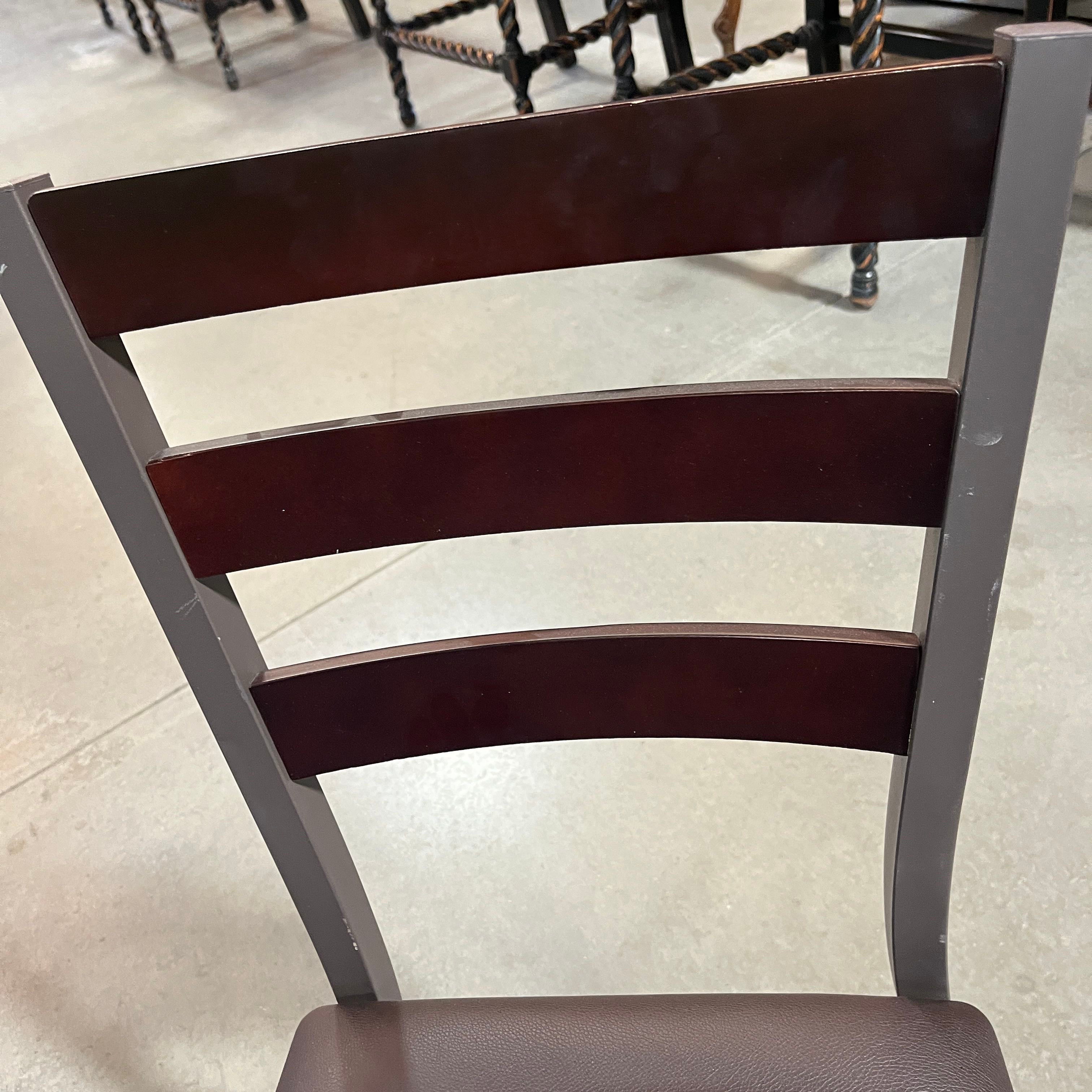 Brown Metal Frame and Fabric Folding Chair