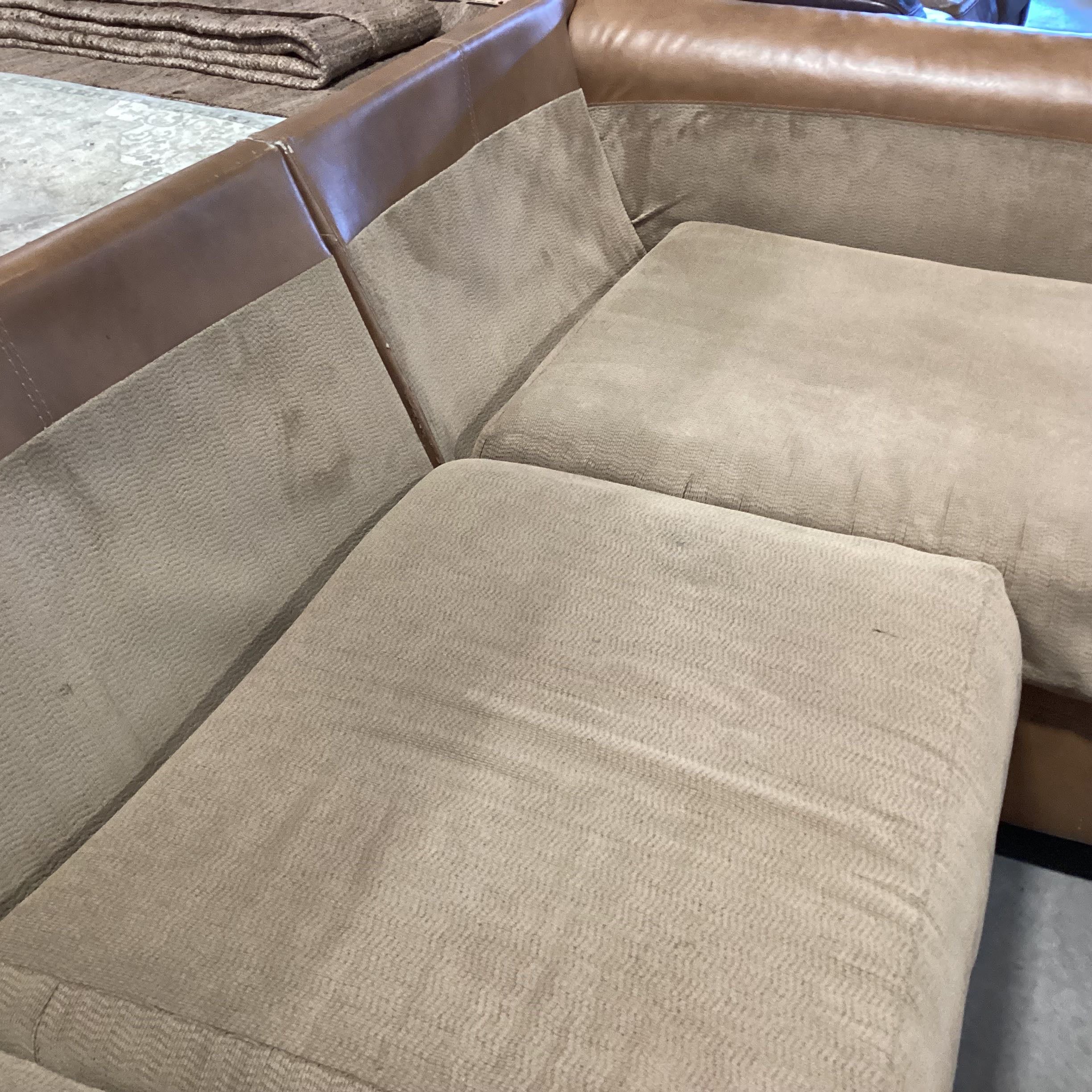 Leather Upholstered Golden Brown 2 Piece with Chaise Sectional