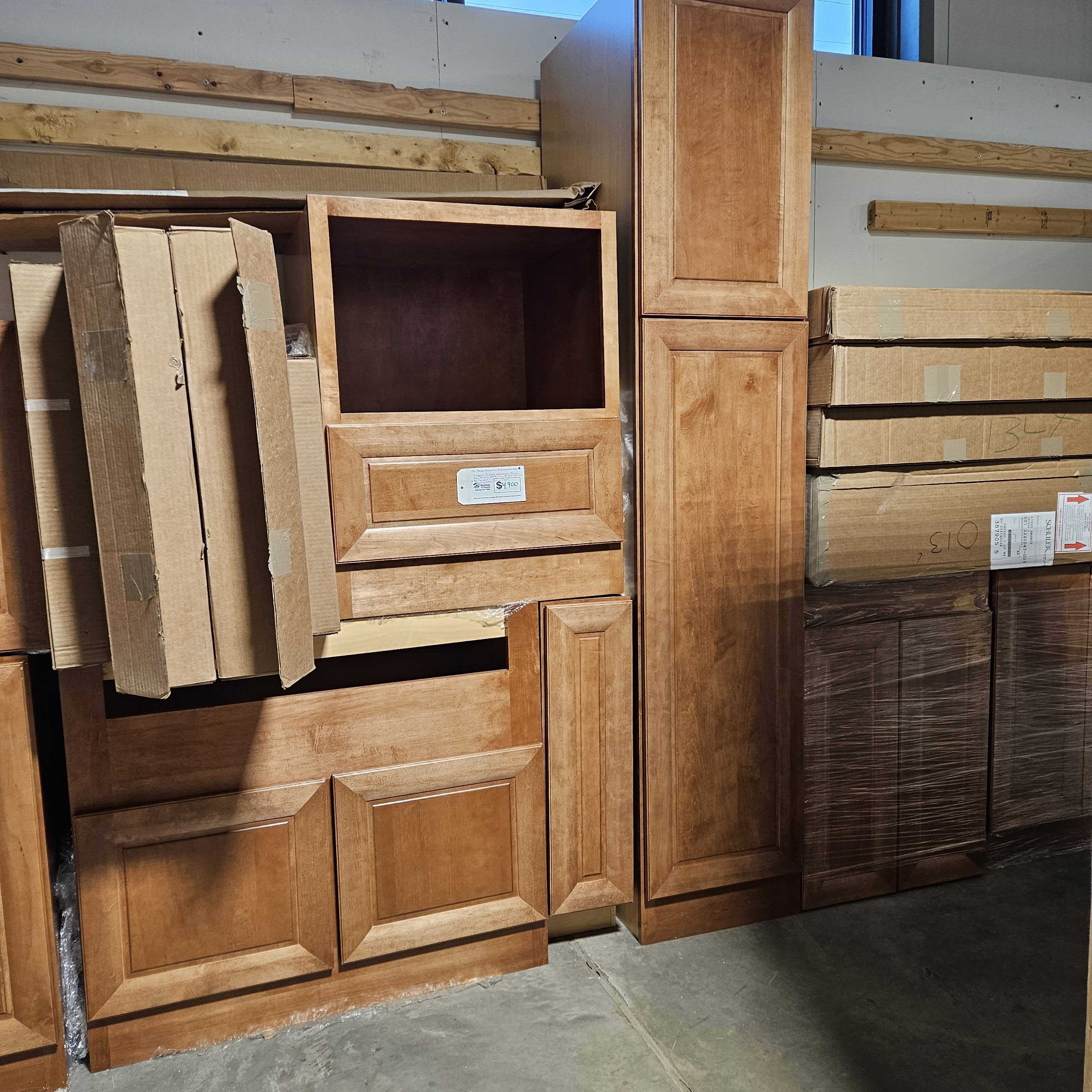 13 Piece New Schuler Hickory Kitchen Cabinet Set