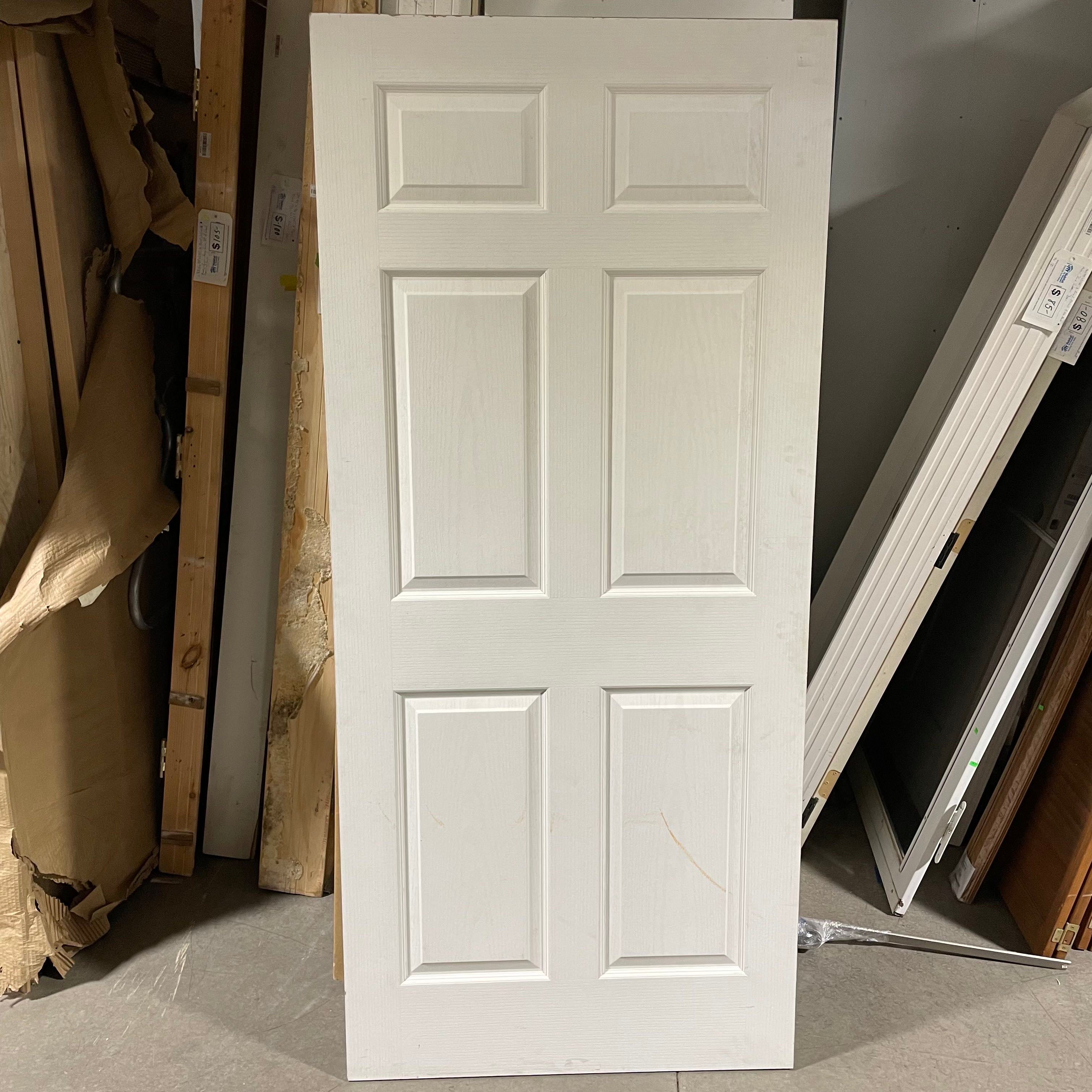 36"x 80"x 1.375" 6 Panel Primed Hollow Core Interior Door