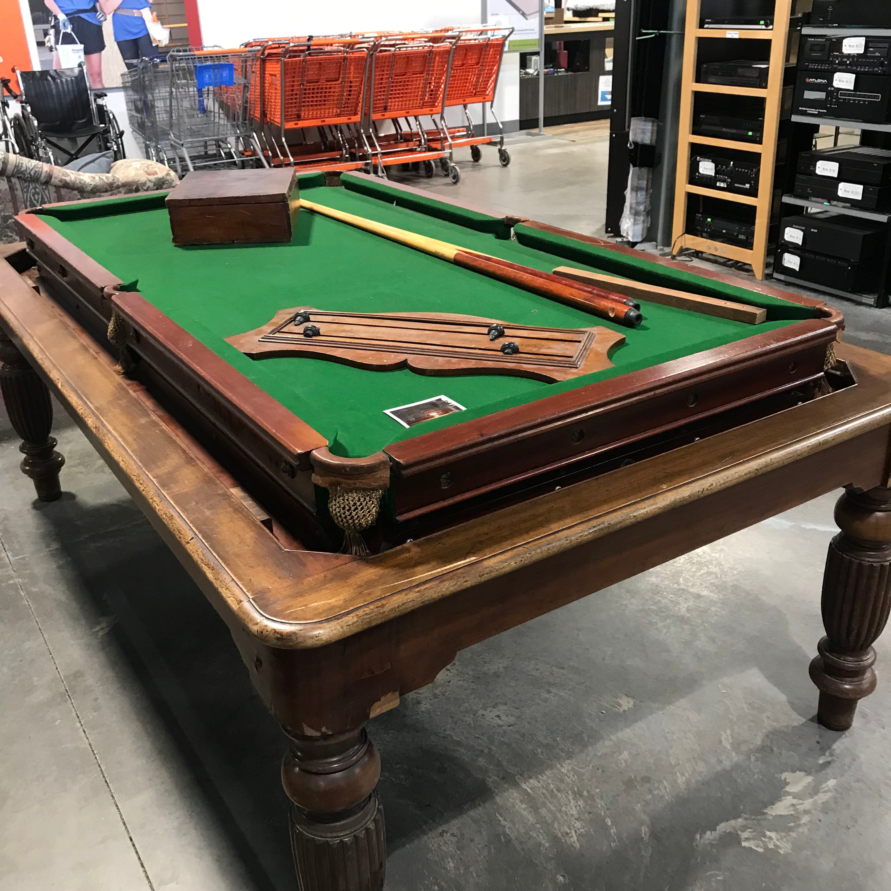 7'x 4'x 30" Orme & Sons Ltd. Custom Convertible Dining/Snooker Table 19th Century