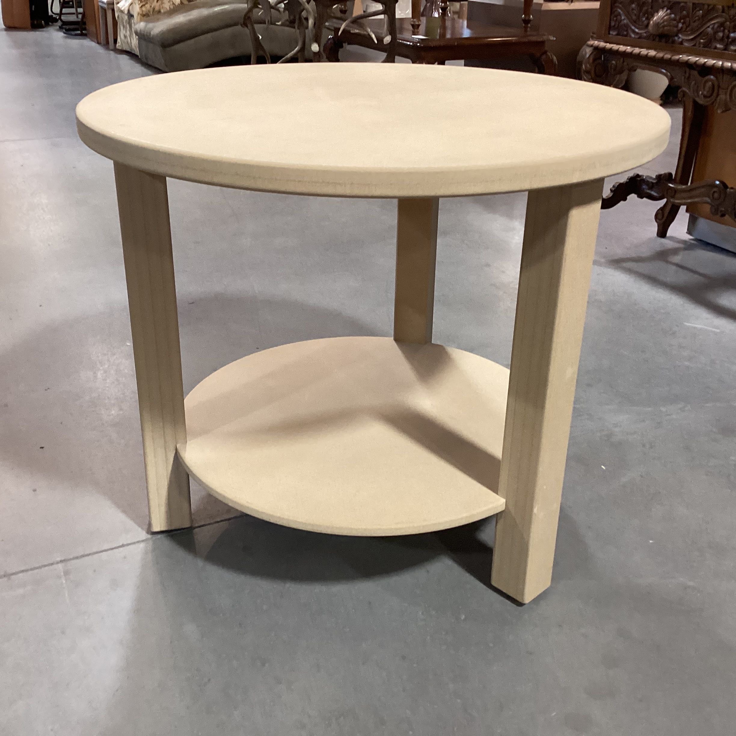 2 Tiered Composite Wood Unfinished Accent Table