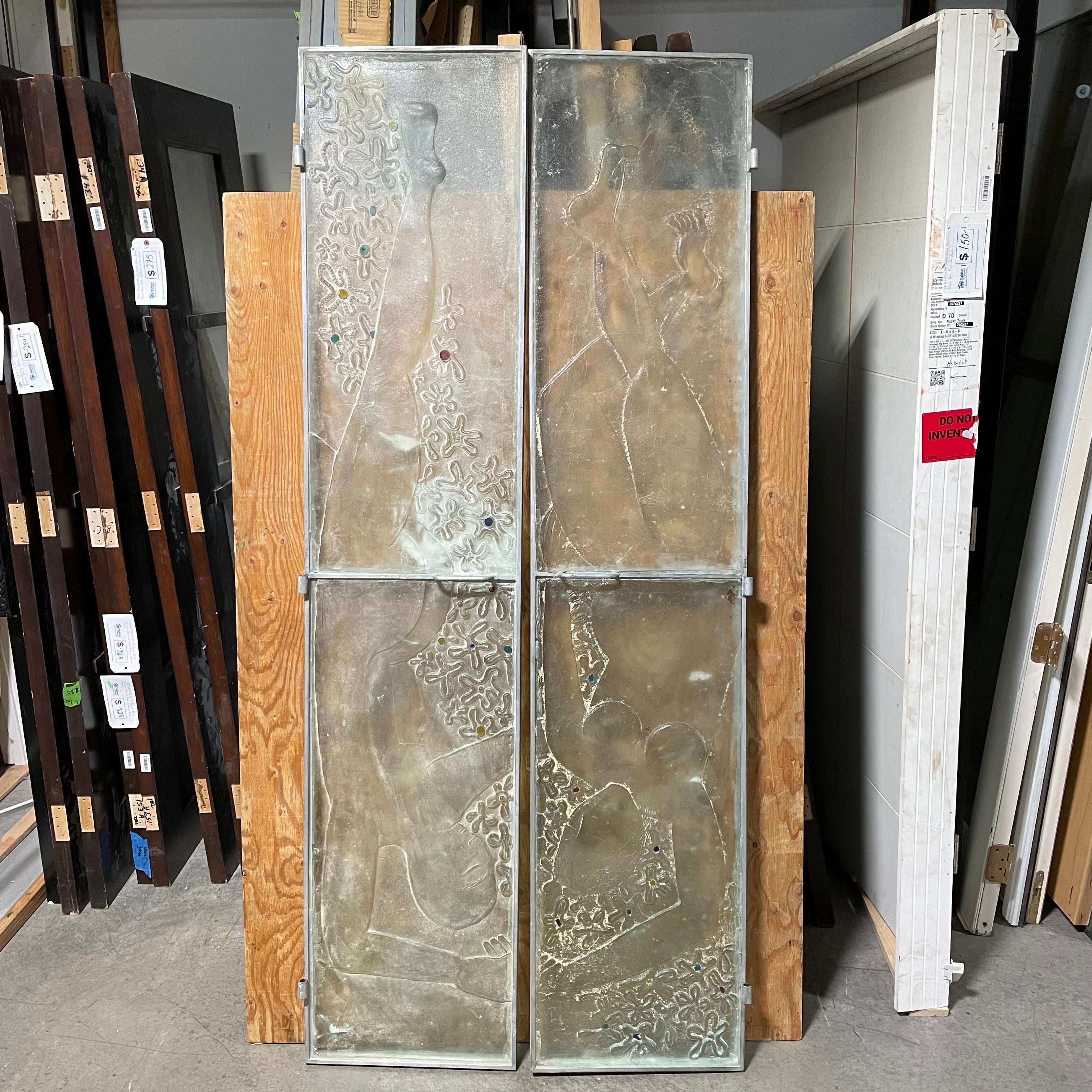 35.5"x 82.75"x 1.5" Custom Glass in Steel Frame French Door w/ Steel Jamb