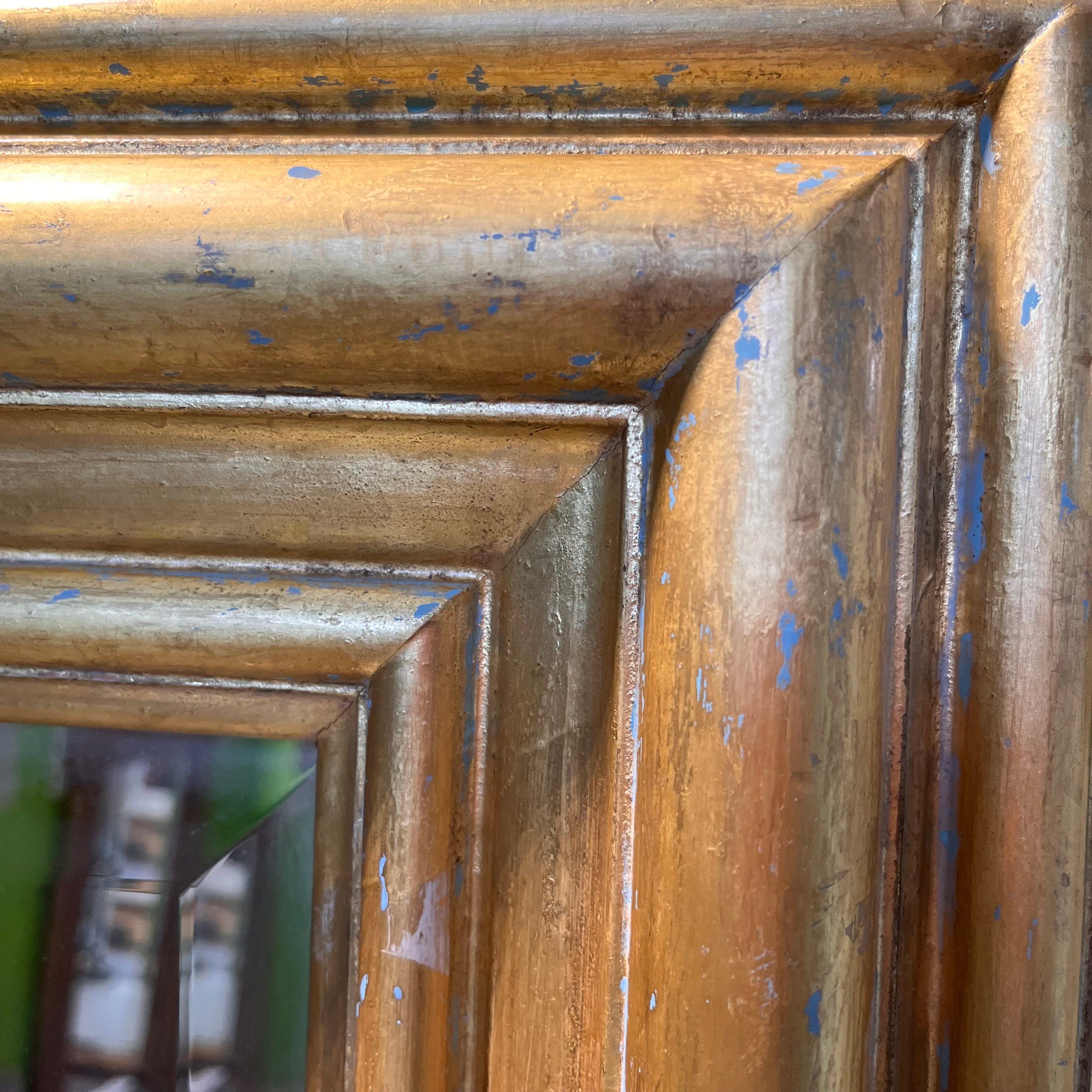 Lane Altavista Vintage French Style Distressed Gold Leaf Beveled Wall Mirror