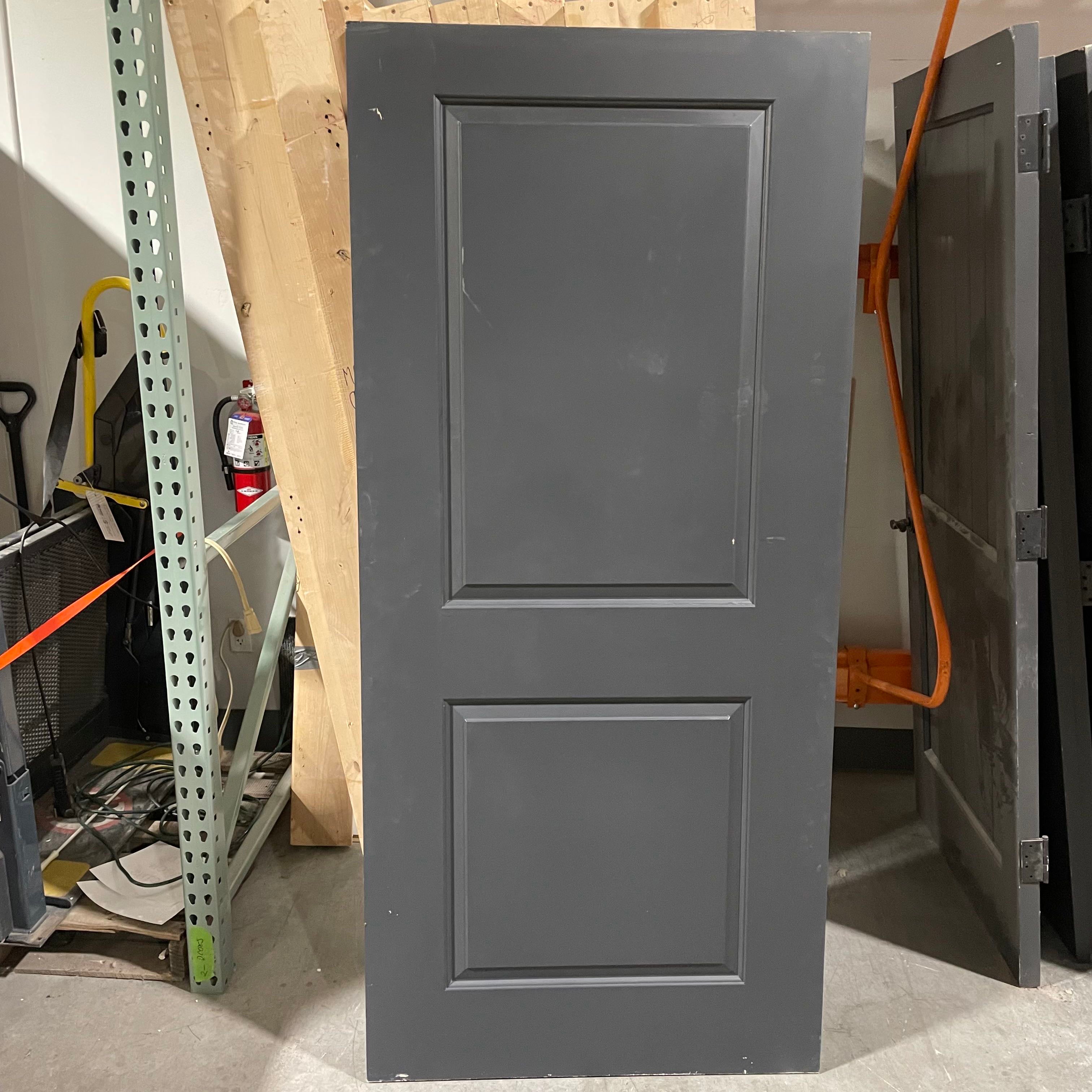 36"x 78.5"x 1.75" 2 Panel Gun Metal Gray Pine Veneer Hollow Core Interior Door