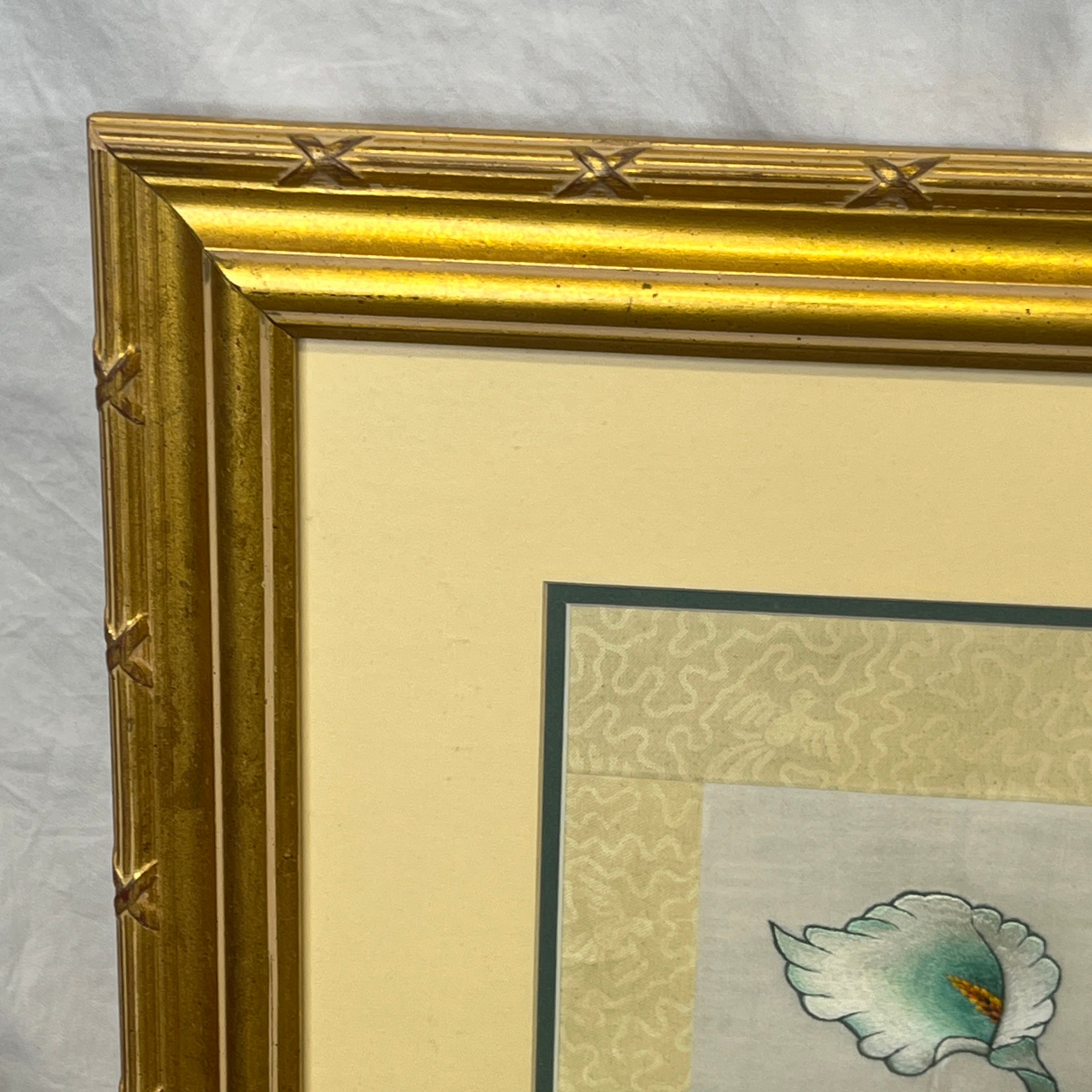 Set of 3 Framed Oriental Embroidery on Silk Wall Decor