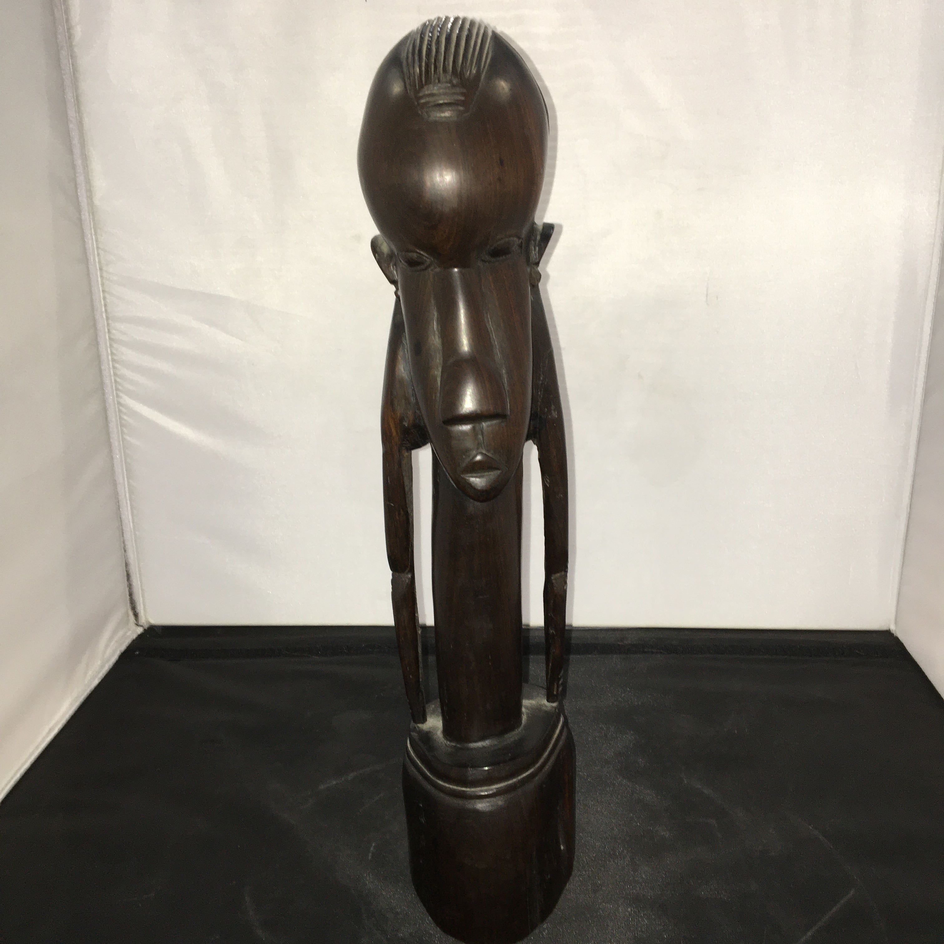 Hand Carved Ebony Tribal Figurine Made in Tanzania Home Decor